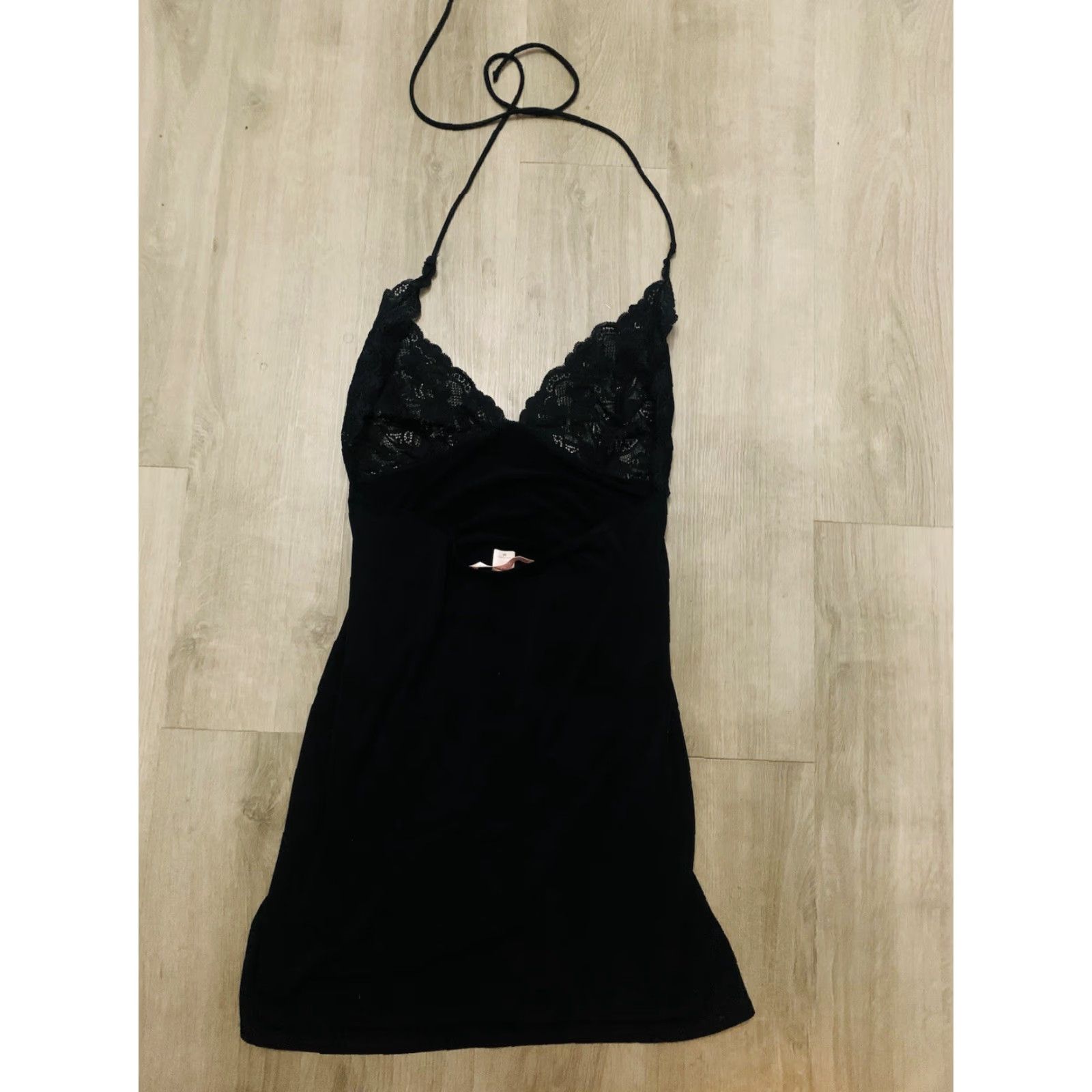 Victoria's Secret VICTORIA'S SECRET Black Sexy Neck Tie Sleep Dress Nightie Gown Shirt? (Wait) Size M / US 6-8 / IT 42-44 - 5 Thumbnail
