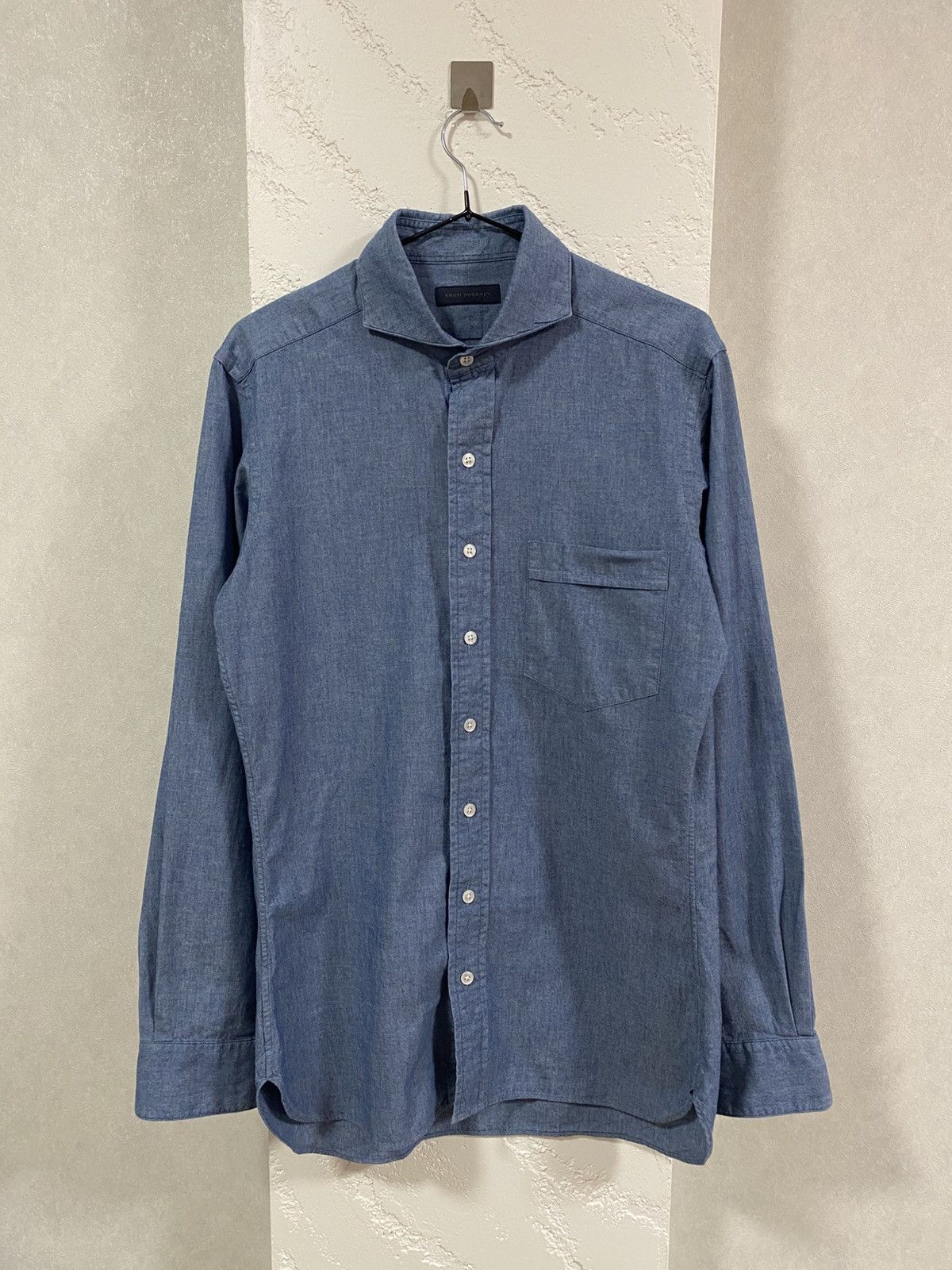 Thom Sweeney Thom Sweeney Cutaway Collar Cotton Button Shirt RRP 400$ Size US S / EU 44-46 / 1 - 1 Thumbnail