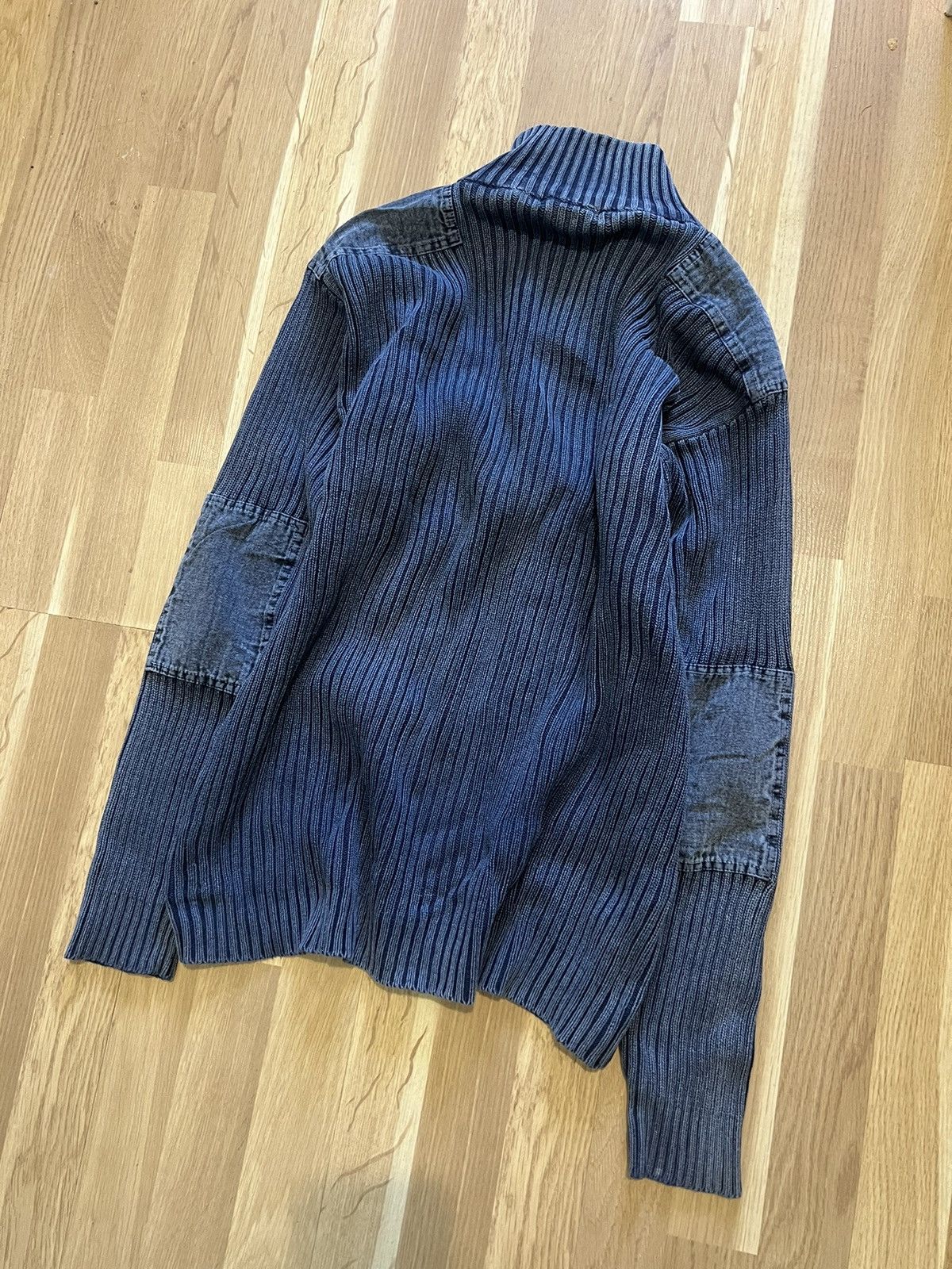 Diesel × Japanese Brand × Vintage Vintage Y2K 00s diesel punk distressed zip sweater knit Size US M / EU 48-50 / 2 - 6 Thumbnail