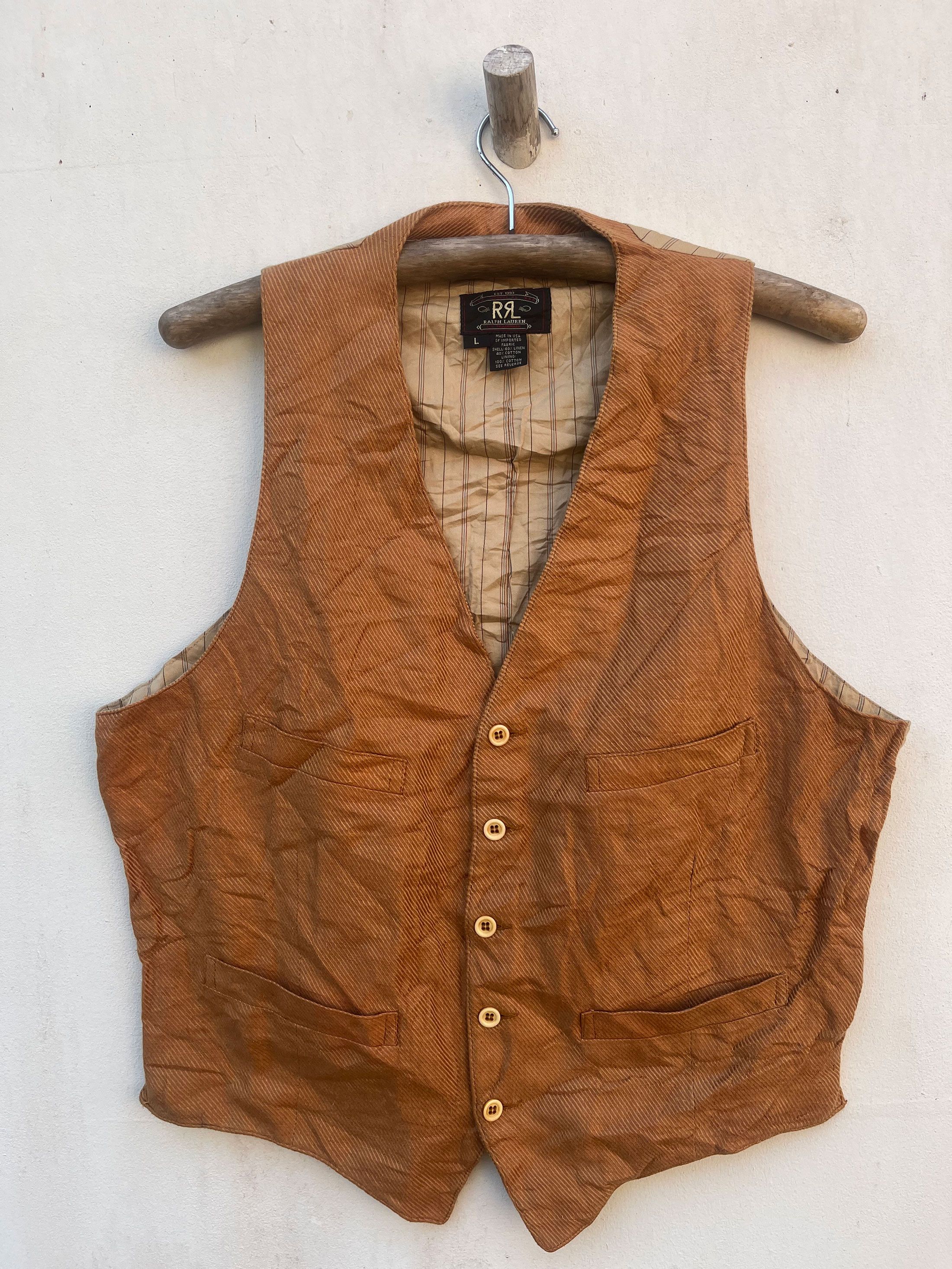 RRL Ralph Lauren Vintage Polo Ralph Lauren Double RL Waistcoat Jacket Size US L / EU 52-54 / 3 - 1 Thumbnail