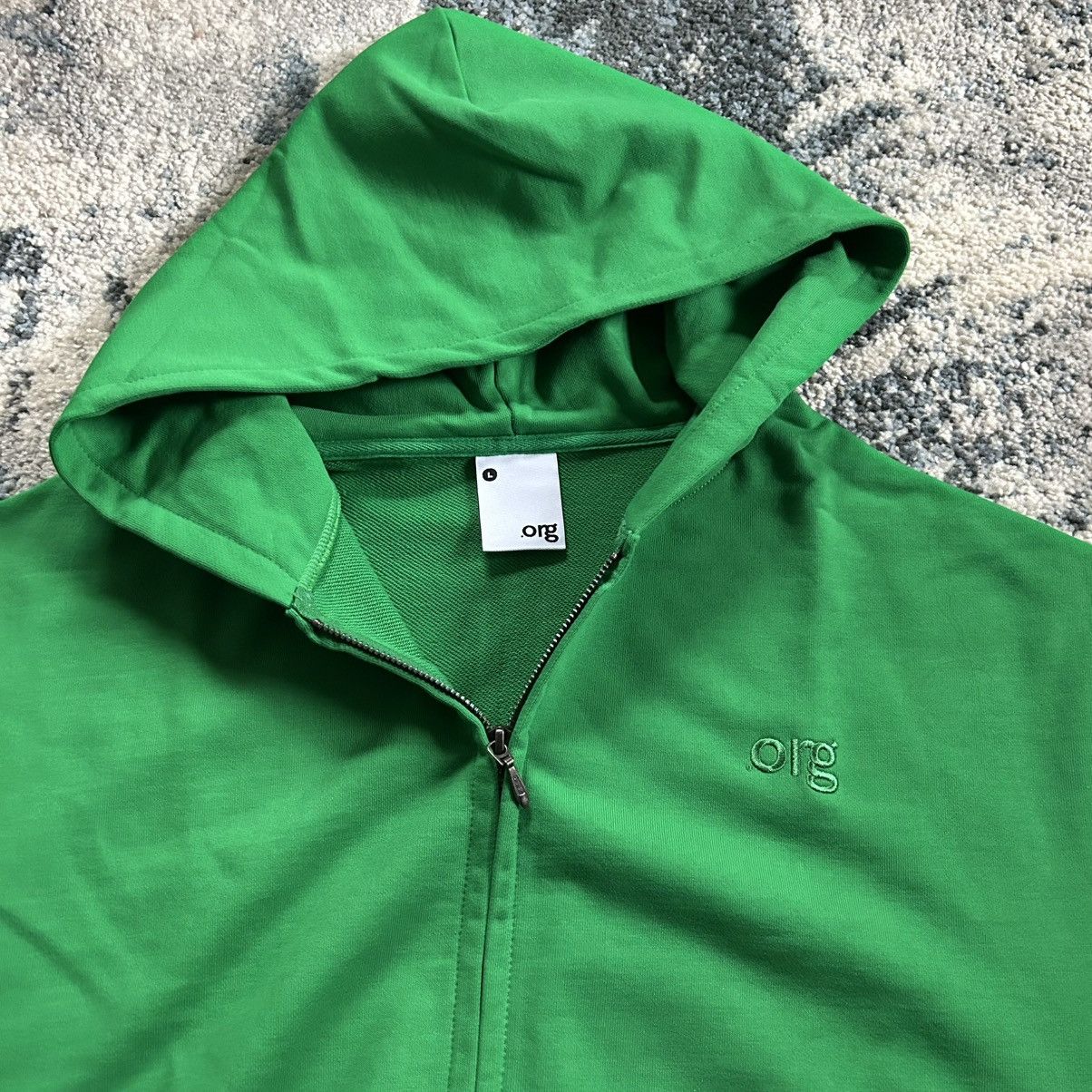 Bottega Veneta nul1.org (nu-14) slime green YKK full zip wide boxy cropped Size US L / EU 52-54 / 3 - 9 Thumbnail