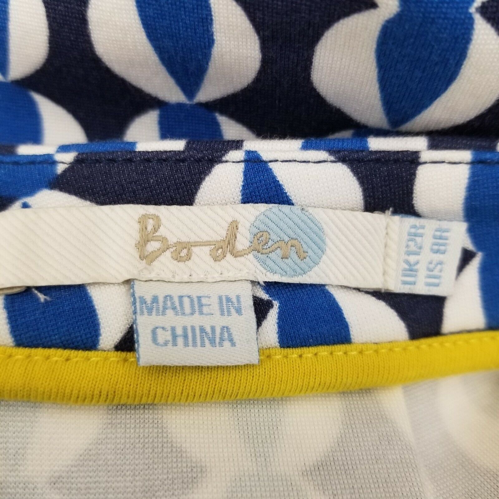 Boden Boden 8 Skirt Blue Geometric Cat Eye Print Pleated Pockets W Size 30" / US 8 / IT 44 - 3 Thumbnail