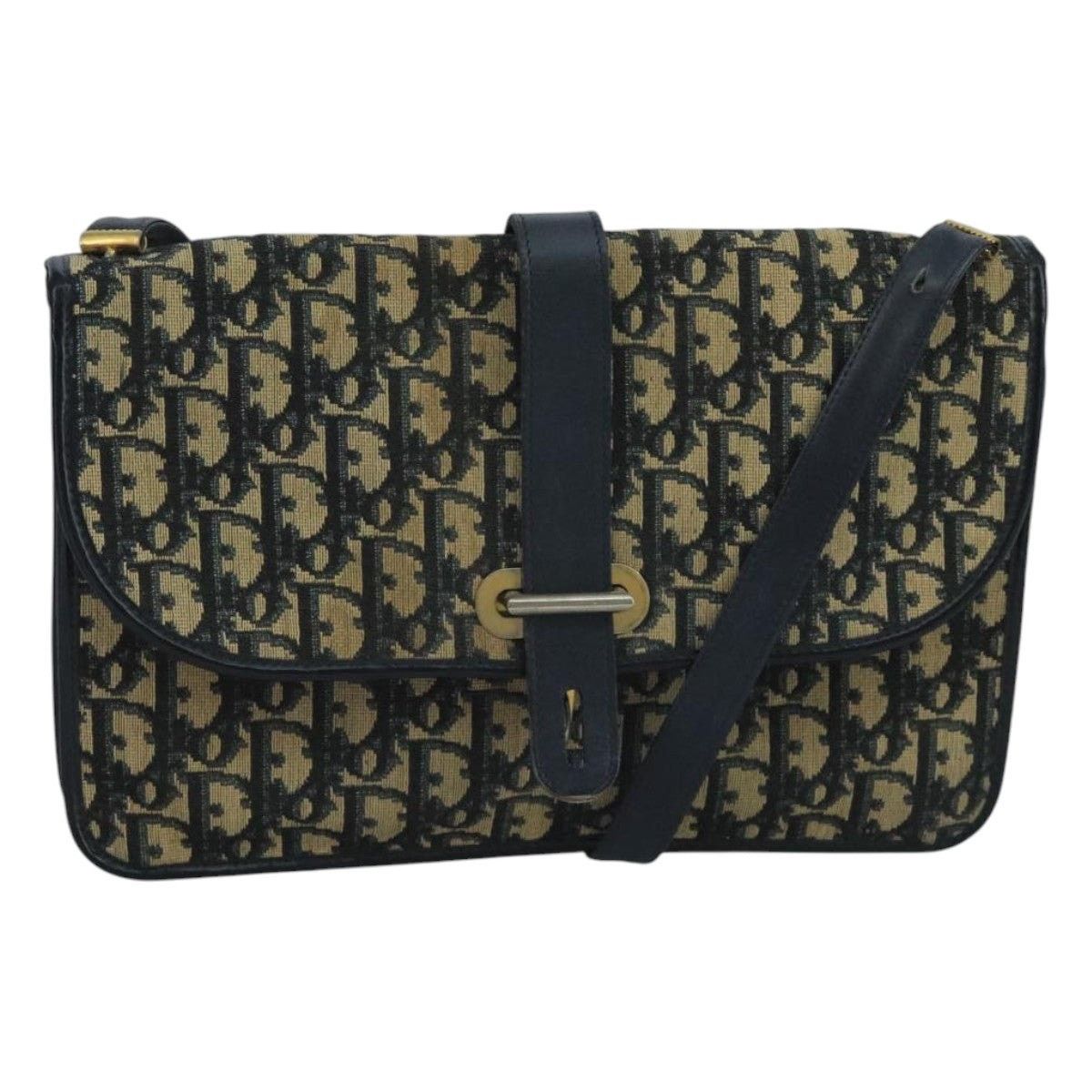 Dior DIOR Trotter Canvas Shoulder Bag Navy Gold Size ONE SIZE - 1 Thumbnail