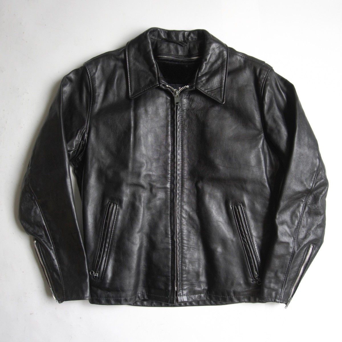 Schott SCHOTT 152 Made in USA Collared Single Rider Leather Size 38 Size US XL / EU 56 / 4 - 1 Thumbnail