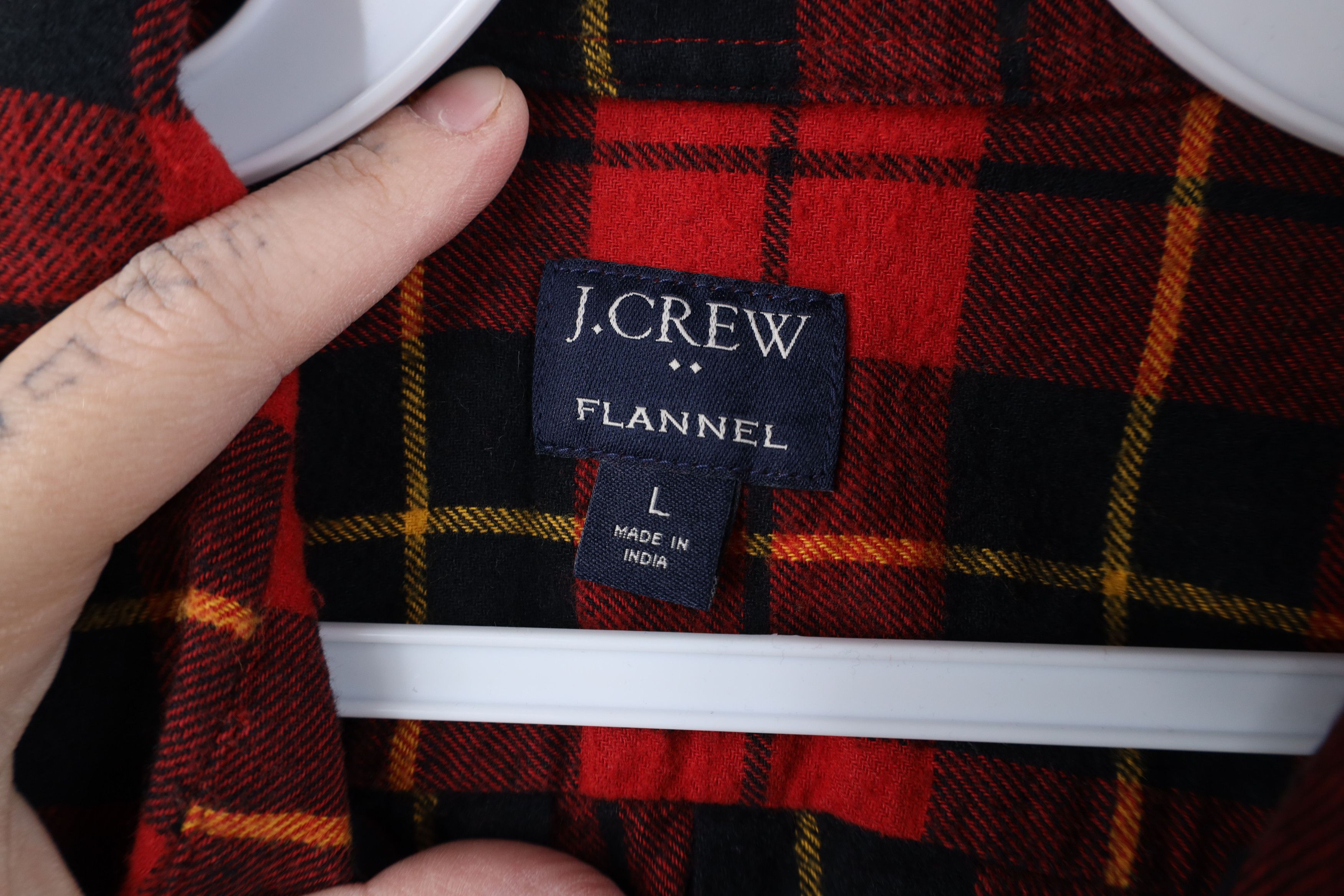 J.Crew Vintage Y2K J Crew Flannel Collared Button Shirt Red Plaid Size US L / EU 52-54 / 3 - 7 Thumbnail