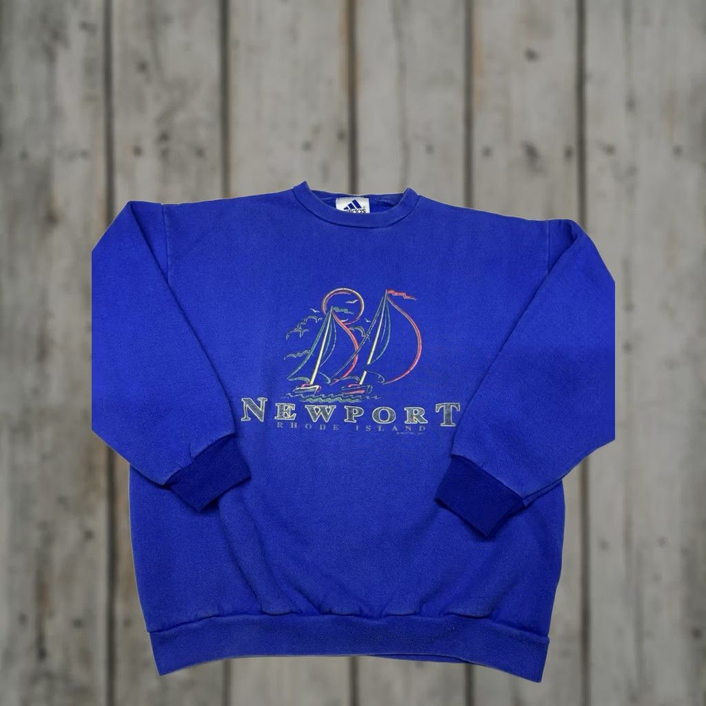 Adidas VINTAGE adidas Blue Crewneck Sweatshirt Men Medium Navy USA Sailboat Logo 90s Football Size US M / EU 48-50 / 2 - 1 Thumbnail