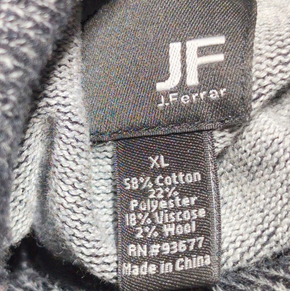 J Ferrar J.Ferrar Gray Shawl Collar Sweater Cotton Poly Viscose Wool Size XL / US 12-14 / IT 48-50 - 3 Thumbnail