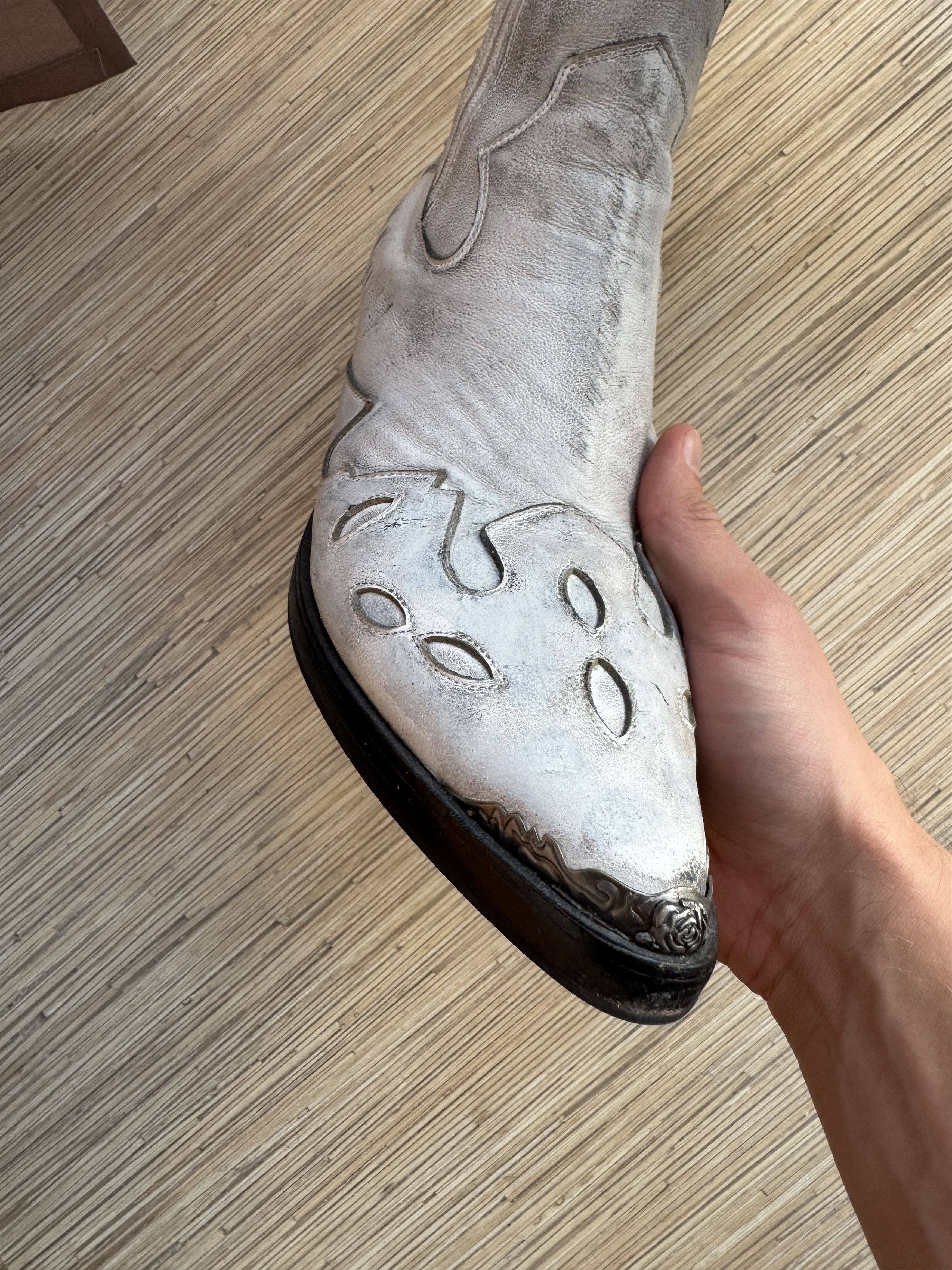 Enfants Riches Deprimes Enfants Riches Deprimes Midnight Cowboy Boots Worn Out White Size US 9 / EU 42 - 7 Thumbnail