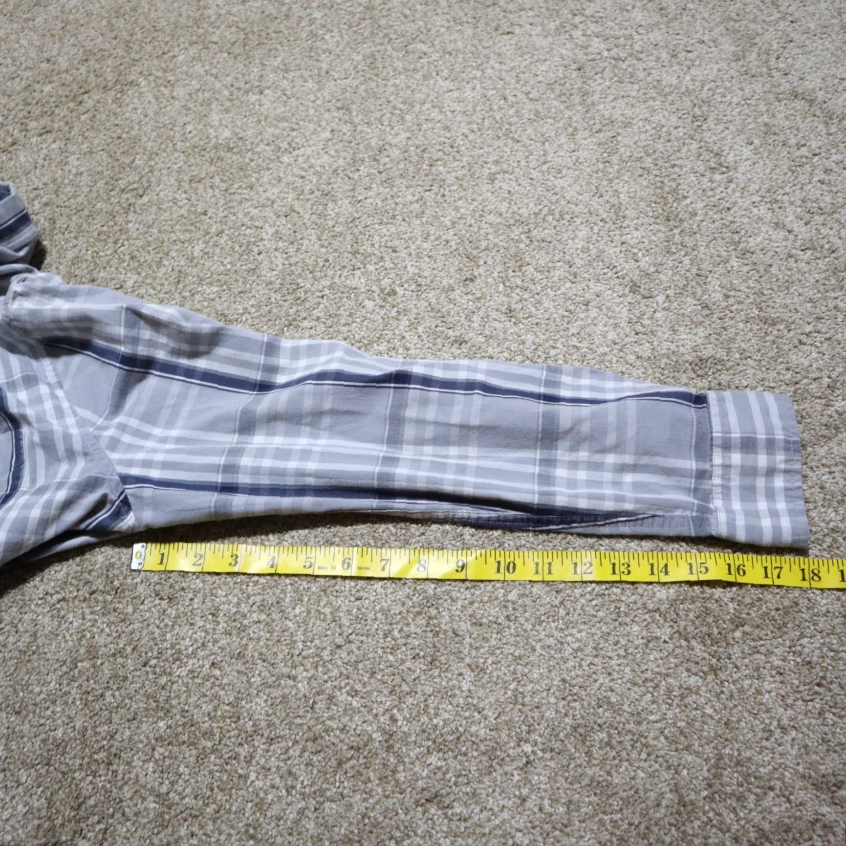 U.S. Polo Assn. US Polo Assn. Shirt Button-Up Plaid Gray/Navy Men Small Size S Color Multicolor Modern Classic Size US S / EU 44-46 / 1 - 6 Thumbnail