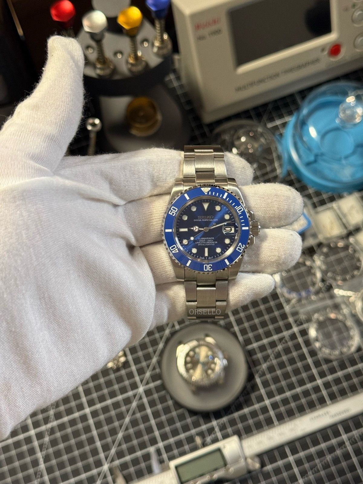 Seiko Seiko mod watch submariner smurf 40mm Size ONE SIZE - 3 Thumbnail