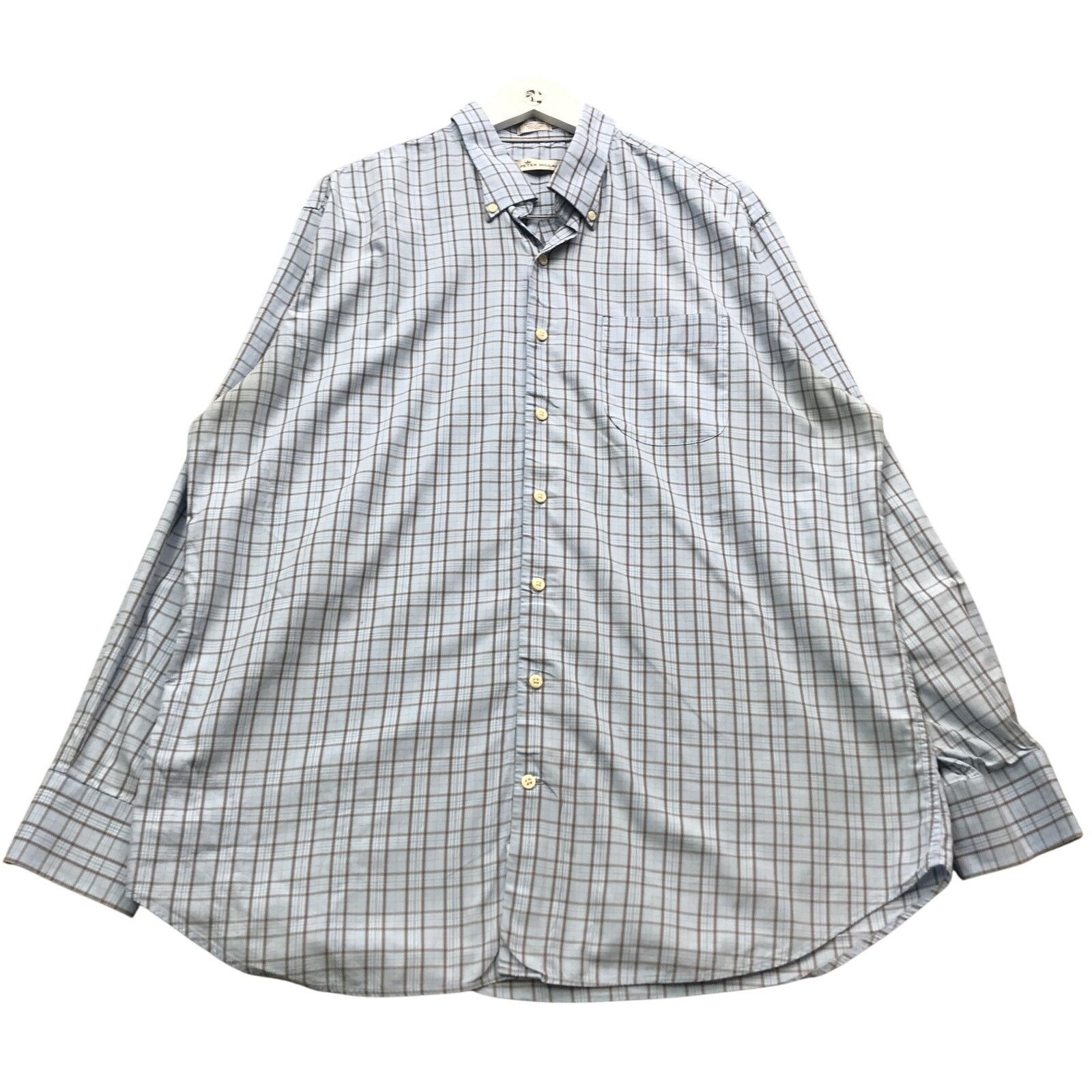 Peter Millar Peter Millar Button Down Dress Shirt Men XL Blue Plaid Check Size US XL / EU 56 / 4 - 1 Thumbnail