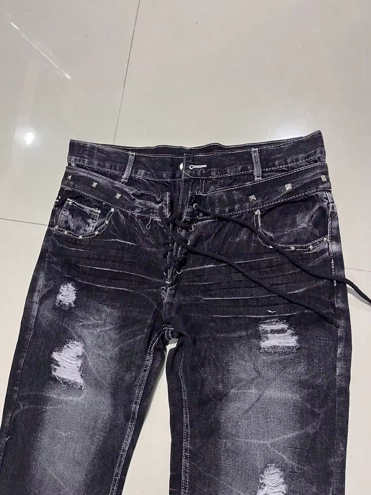 Japanese Brand × Vintage Y2K Washed Jeans Gothic Retro Size US 34 / EU 50 - 3 Thumbnail