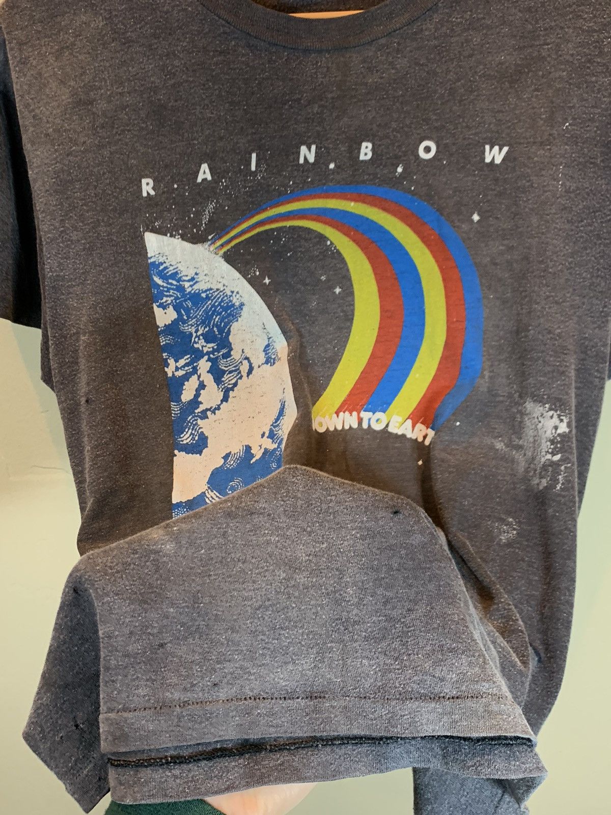 Band Tees × Vintage RARE* Vintage 70’s Rainbow Down To Earth Single Stitch Shirt Size US L / EU 52-54 / 3 - 4 Thumbnail