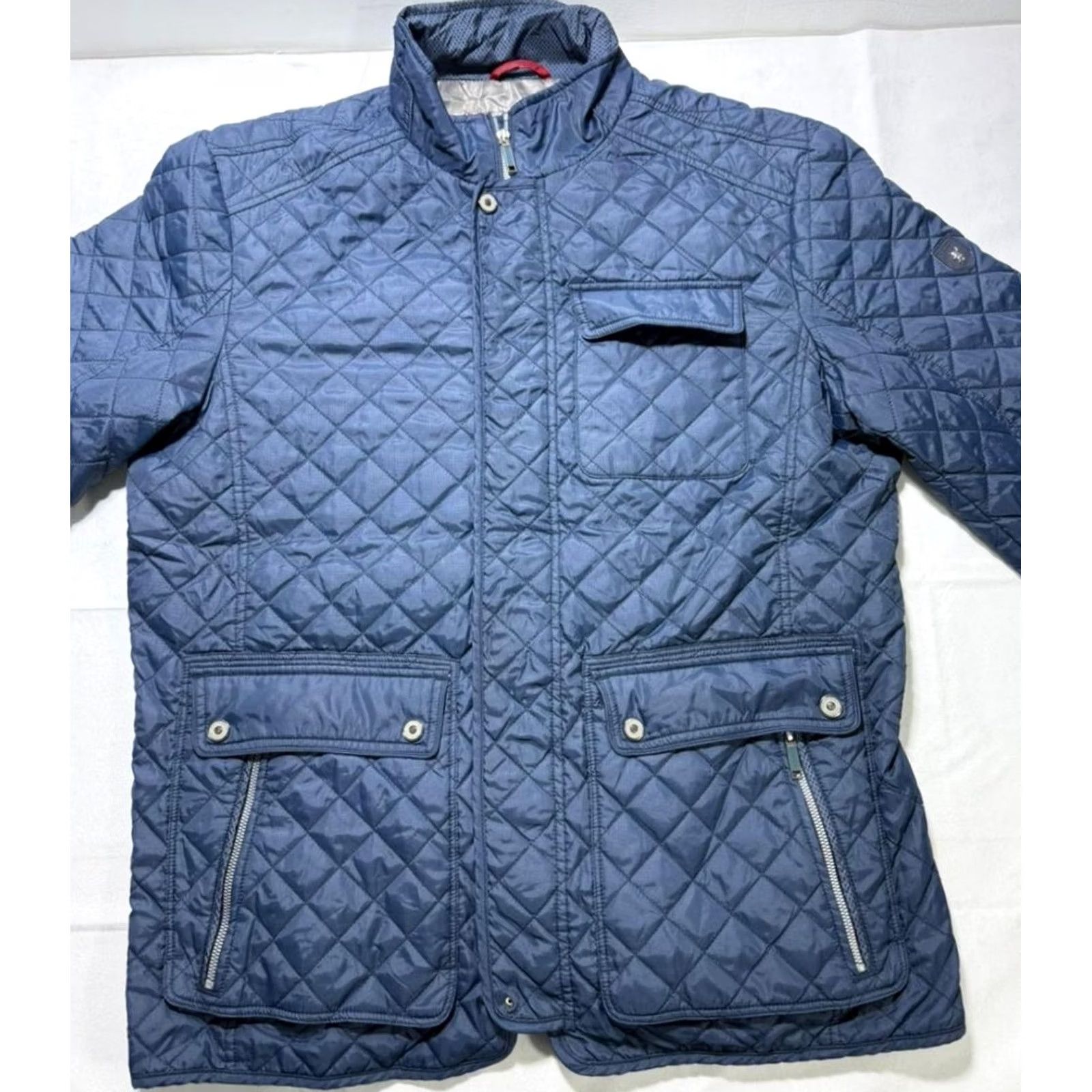 Vintage SEA BARRIER Jacket Men Blue L Quilted Puffer with Pockets Size US L / EU 52-54 / 3 - 7 Thumbnail