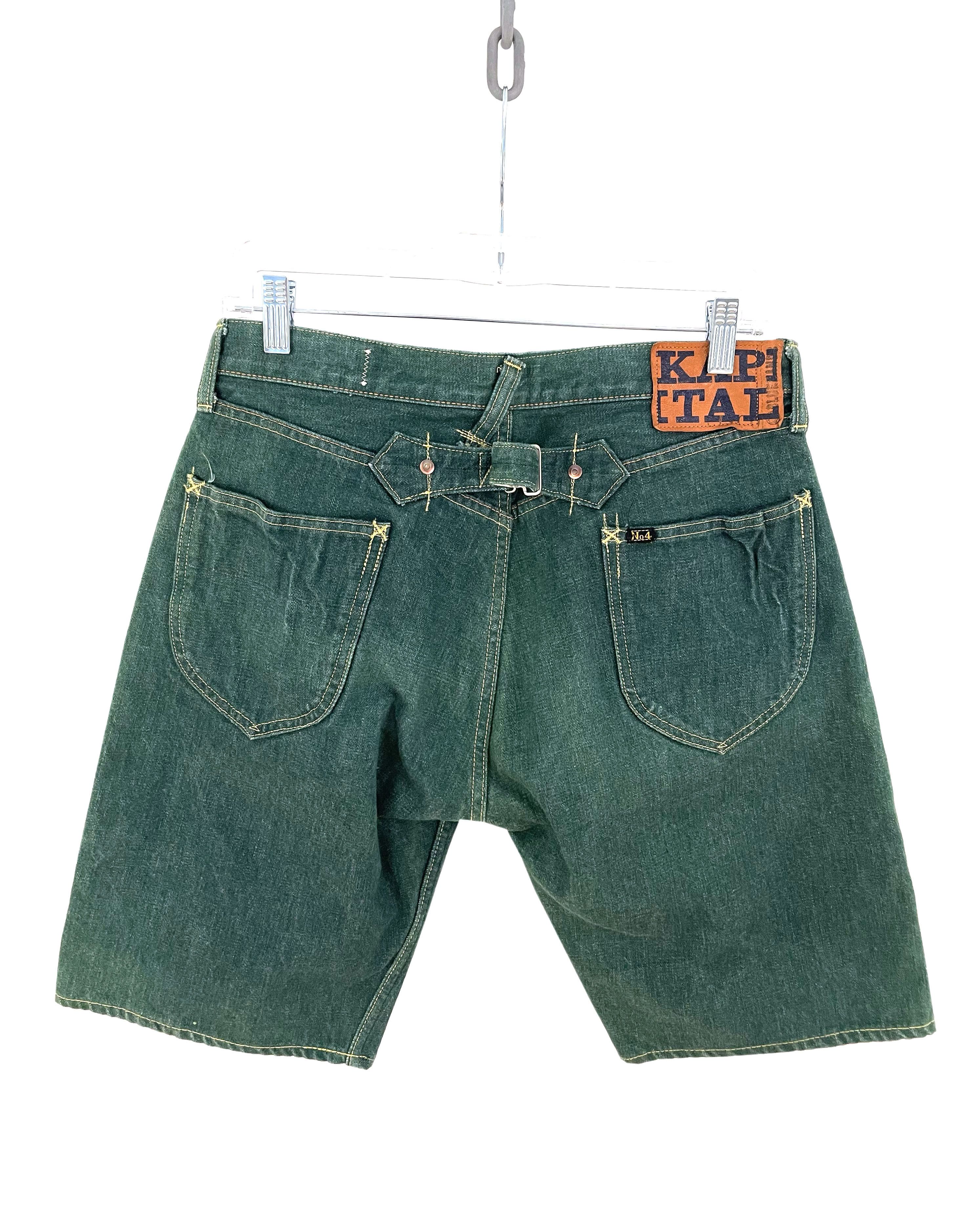 Kapital Green Denim Shorts Size US 30 / EU 46 - 4 Thumbnail