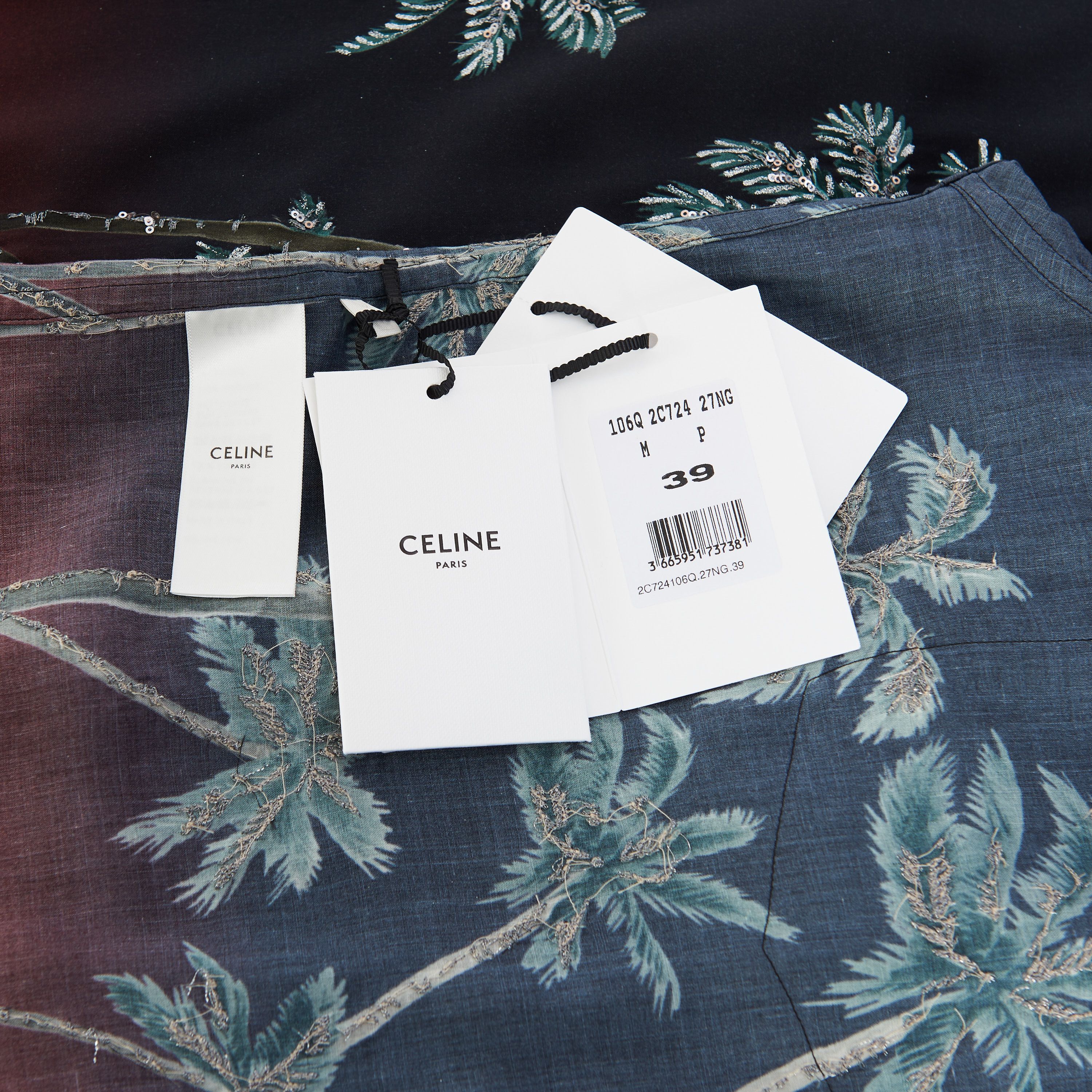 Celine Oversized Embroidered Shirt With Sunset Palm Trees Print Size US L / EU 52-54 / 3 - 11 Thumbnail
