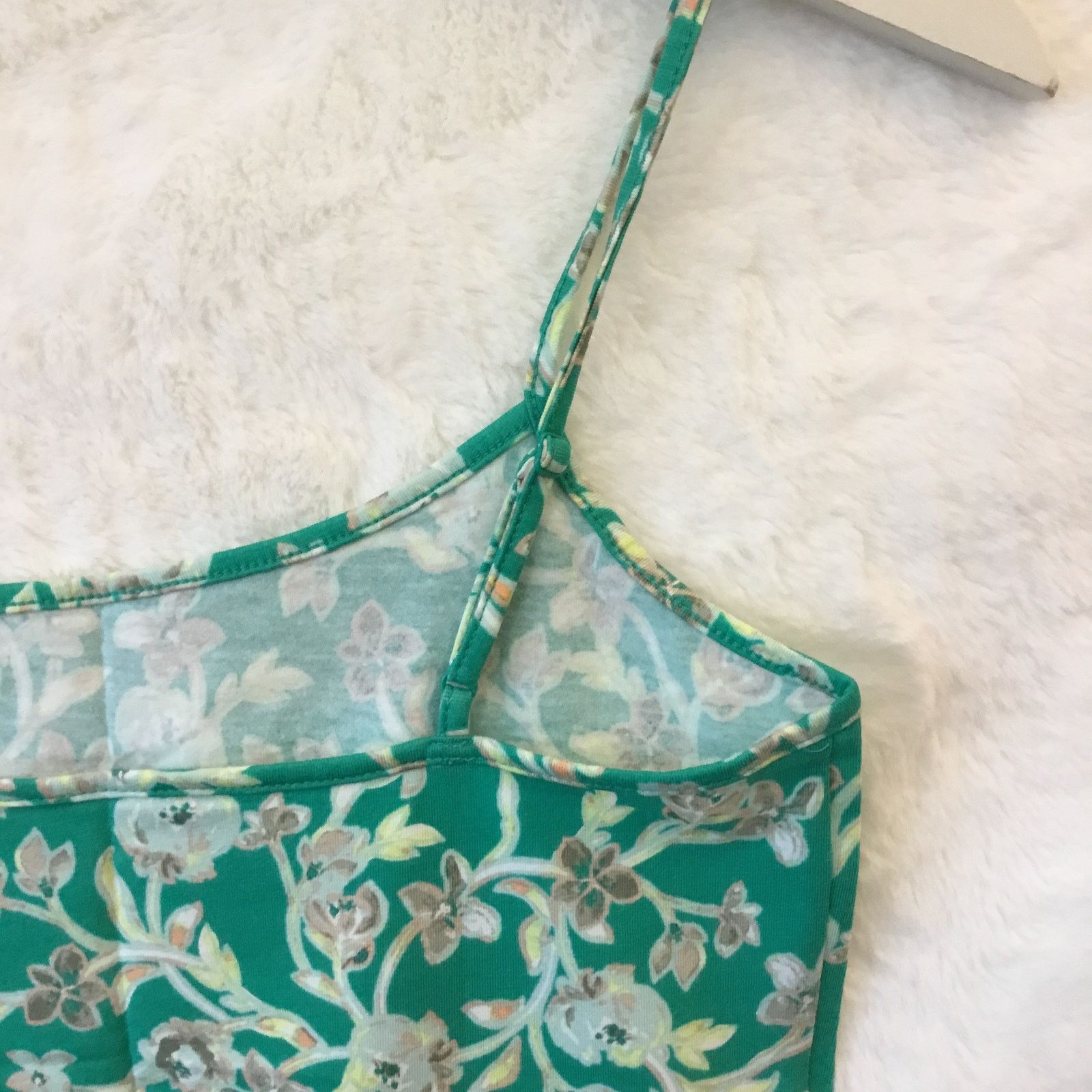Loft LOFT Green Vine Scoop Neck Cami Size XS / US 0-2 / IT 36-38 - 9 Thumbnail