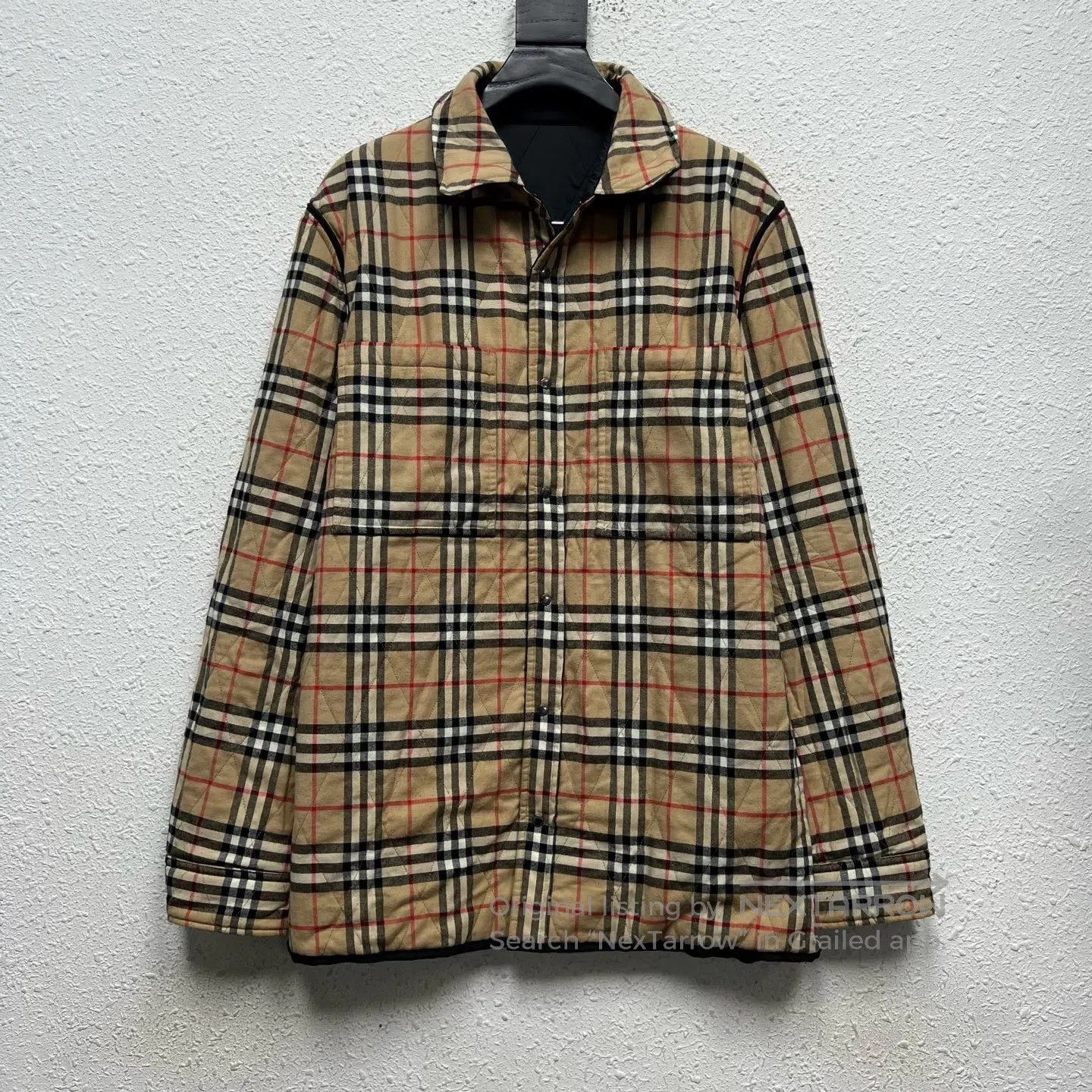 Burberry Burberry size54 Vintage Checkered Patchwork Collar Cotton C Size US L / EU 52-54 / 3 - 3 Thumbnail