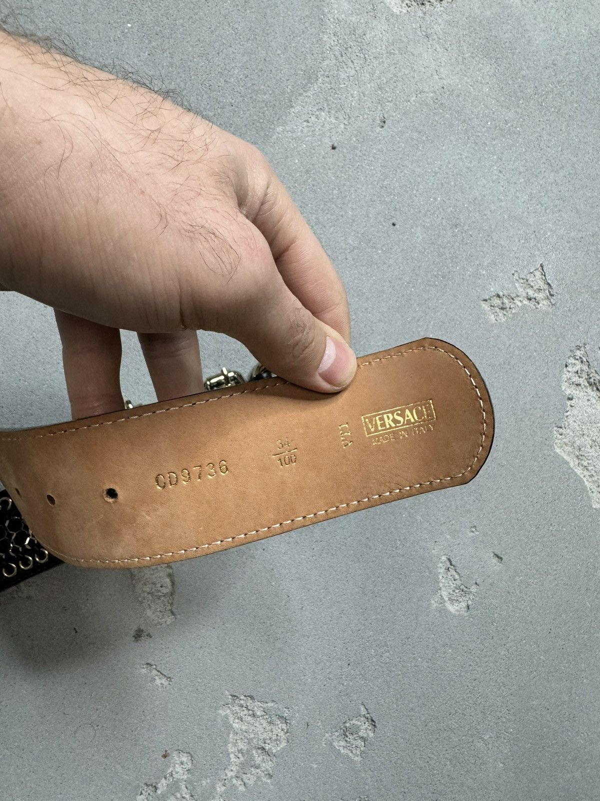 Versace Versace Wide Tan Leather and Gold Belt Size ONE SIZE - 7 Thumbnail