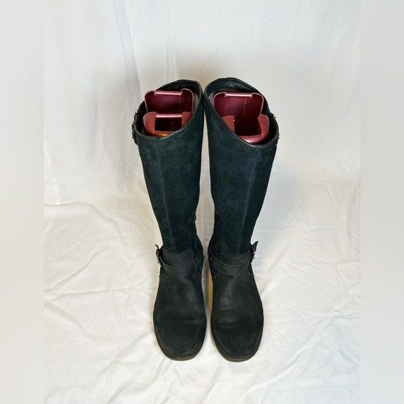 Ugg Ugg Thomsen Tall Black Suede Leather Knee High Boots Size US 9 / IT 39 - 3 Thumbnail