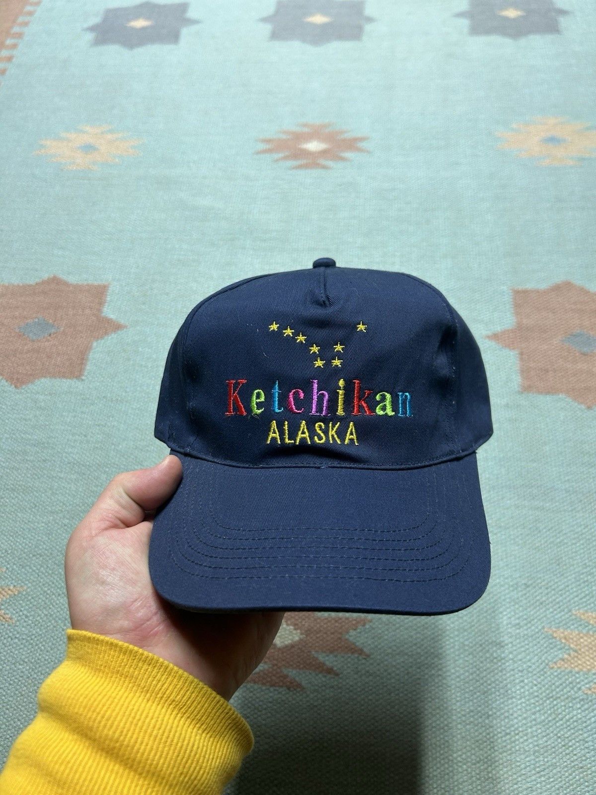 Vintage Vtg hat Ketchikan Alaska stars Big Dipper flag rainbow Size ONE SIZE - 2 Thumbnail
