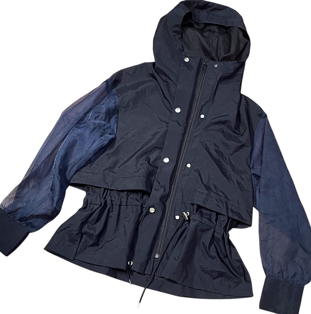 United Arrows TAX FREE 🇺🇸 united tokyo sheer sleeves hooded peplum jacket Size US M / EU 48-50 / 2 - 2 Thumbnail