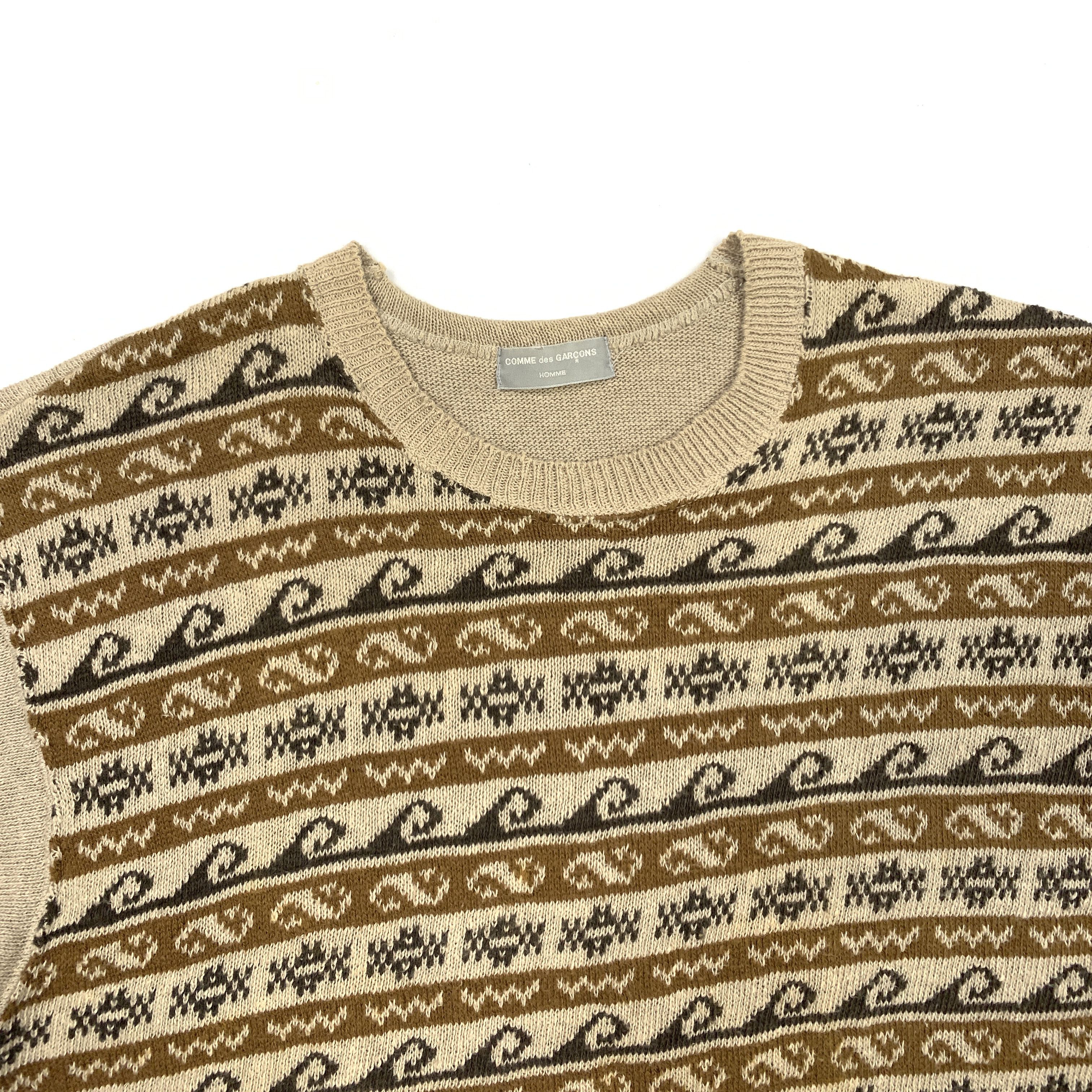 Comme des Garcons Homme × Comme des Garcons Homme Plus 1997 Patterned Knit T-Shirt Size US M / EU 48-50 / 2 - 3 Thumbnail