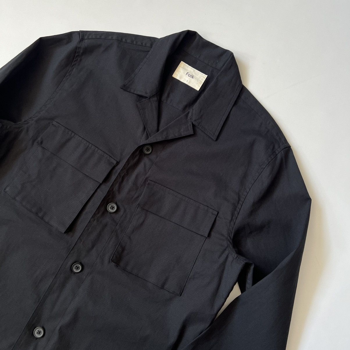 Folk Folk military style black over shirt Size US M / EU 48-50 / 2 - 2 Thumbnail