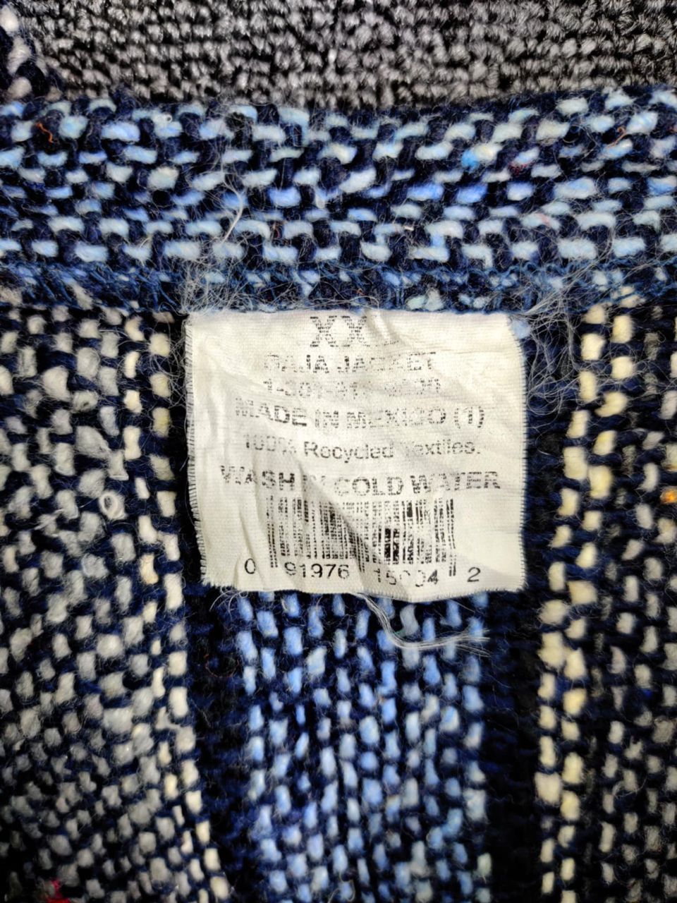 Vintage Vintage Mexican Baja Drug Rug Blue Grey Jacket Size US XXL / EU 58 / 5 - 7 Thumbnail