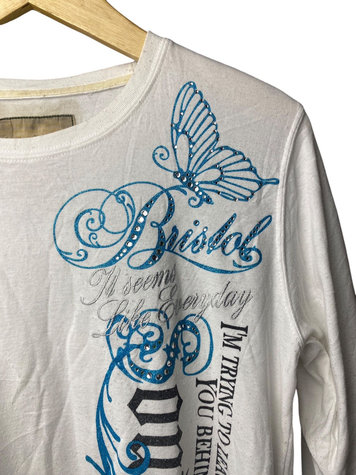 Hysteric Glamour 2000's Night Rider Butterfly Poem Longsleeve Size US M / EU 48-50 / 2 - 3 Thumbnail