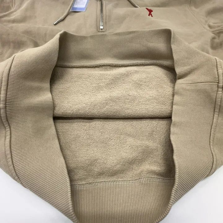 AMI AMIPARIS FW21 Heart Logo Zip Hoodie Beige -2507 Size US XXL / EU 58 / 5 - 8 Thumbnail