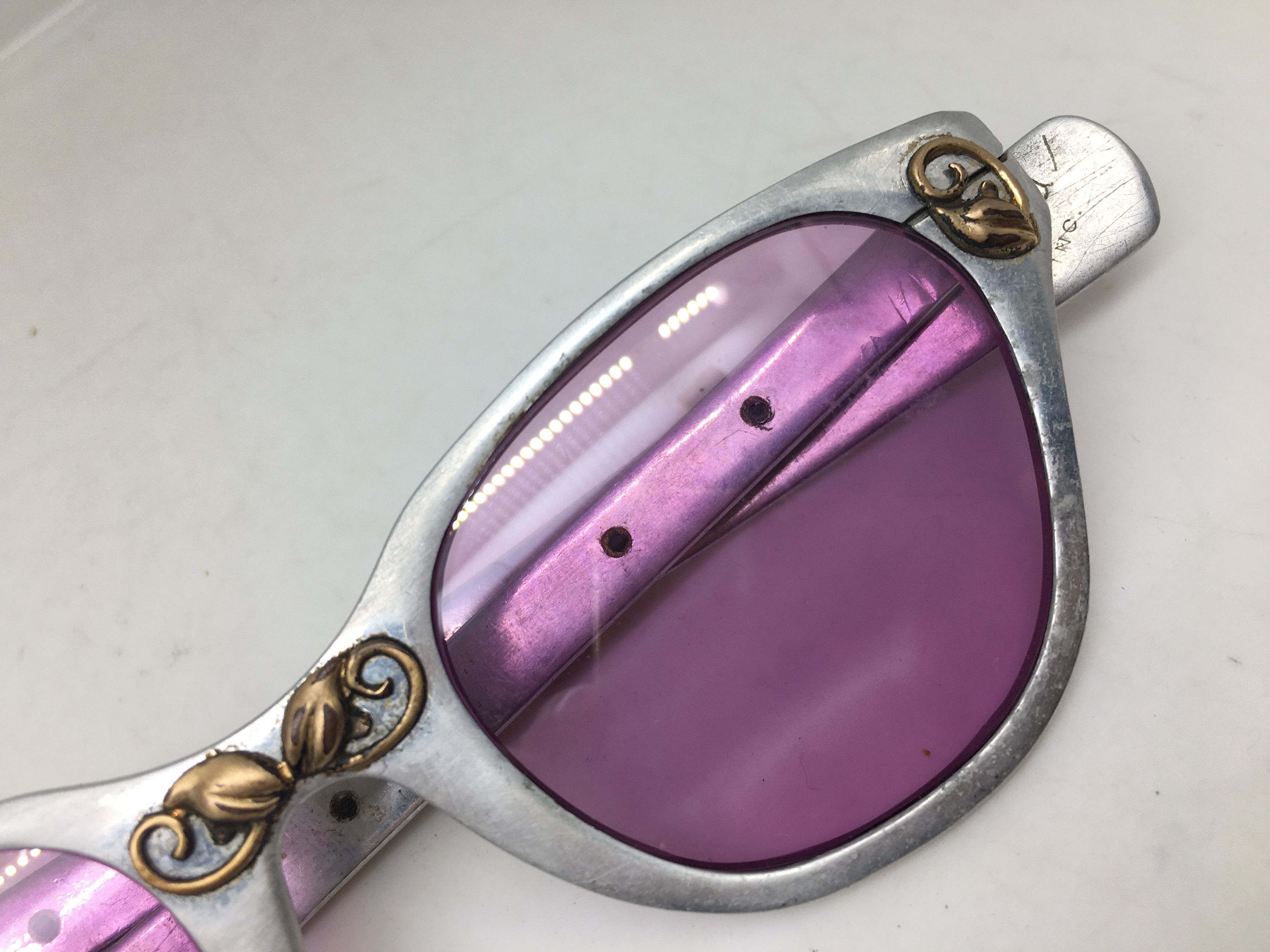 Vintage Vintage 50s TURA Woman Aluminum Silver Cateye Sunglasses Size ONE SIZE - 12 Thumbnail