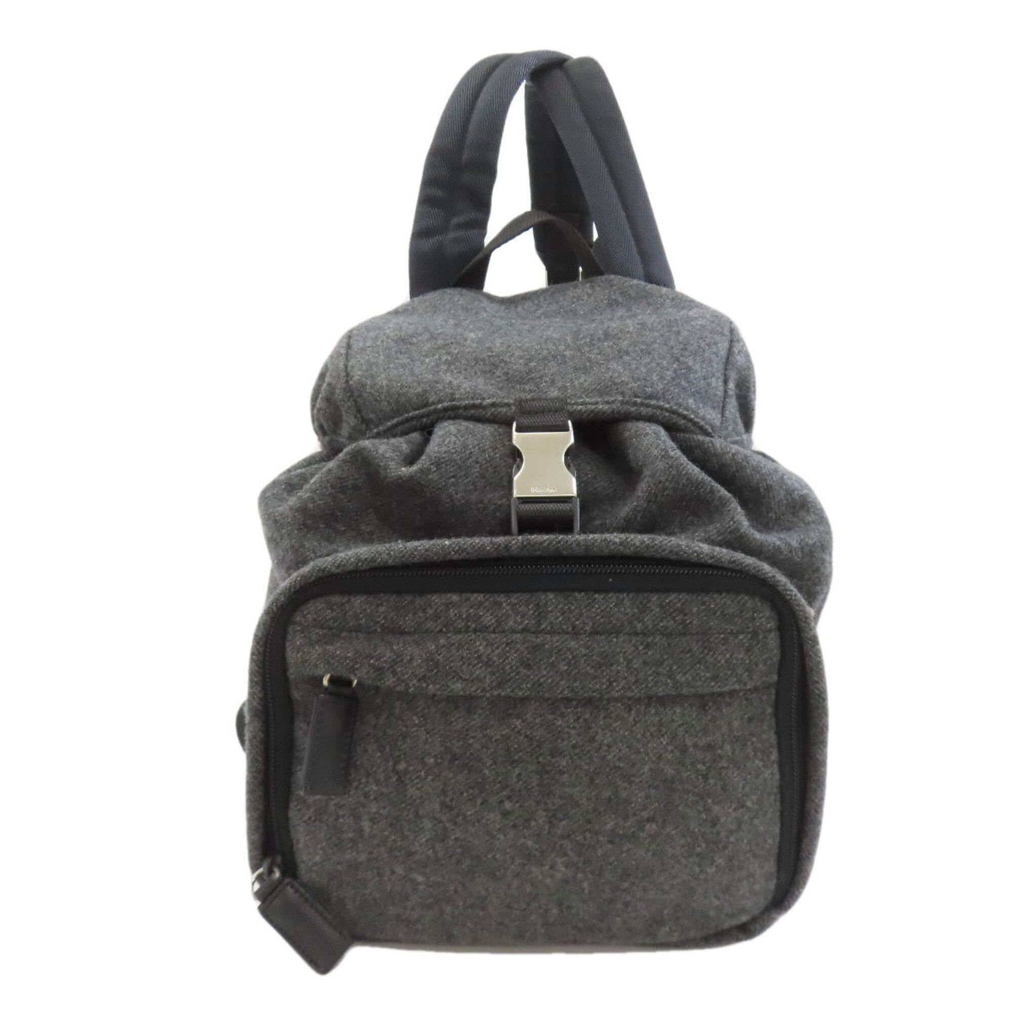 Prada Prada logo hardware backpack/daypack, wool, women's bag Size ONE SIZE - 1 Thumbnail