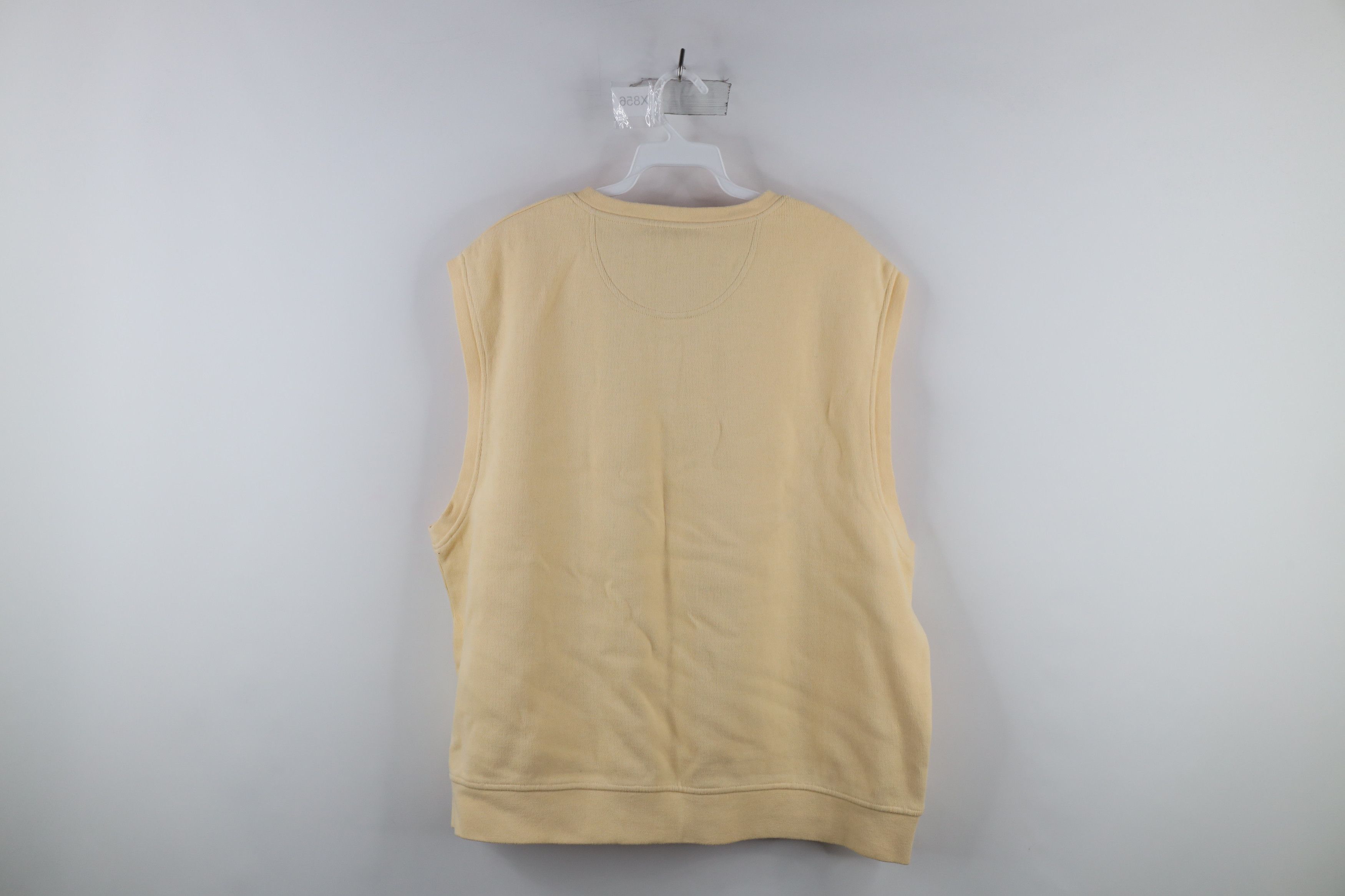 Orvis Vintage 90s Orvis Blank Cotton Knit Sweater Vest Yellow Size US XXL / EU 58 / 5 - 7 Thumbnail