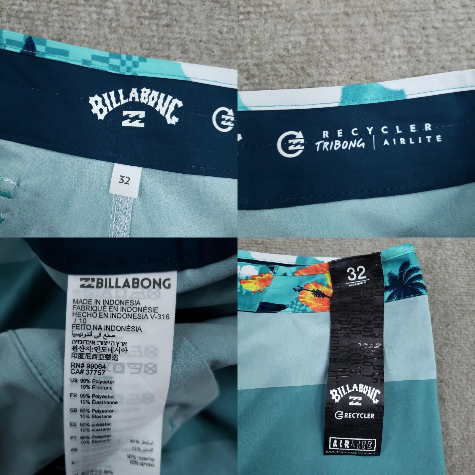 Billabong Billabong Mens Board Shorts 32 Blue Colorblock Quick Dry Stretch Drawstring Back Pocket Surfing Flight Size US 32 / EU 48 - 8 Thumbnail