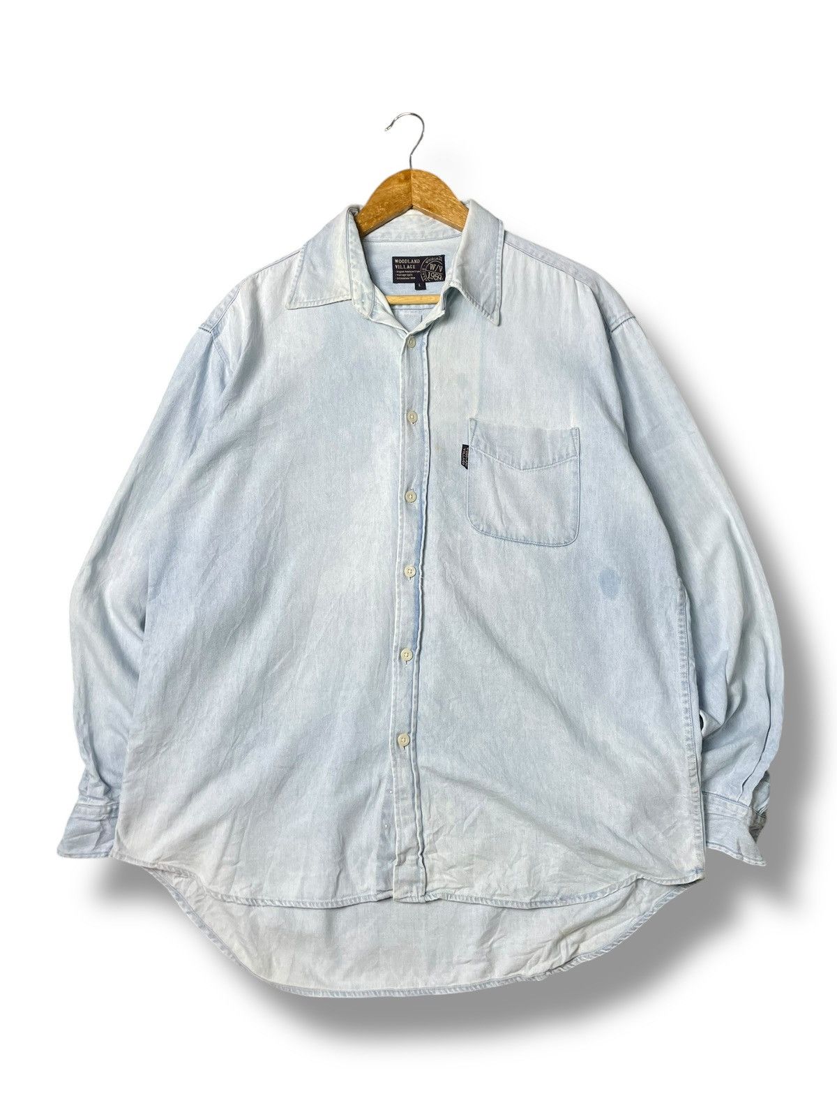 Japanese Brand × Vintage × Woodlands Woodland Village Casual Denim Button Up Shirt (83) Size US L / EU 52-54 / 3 - 1 Thumbnail