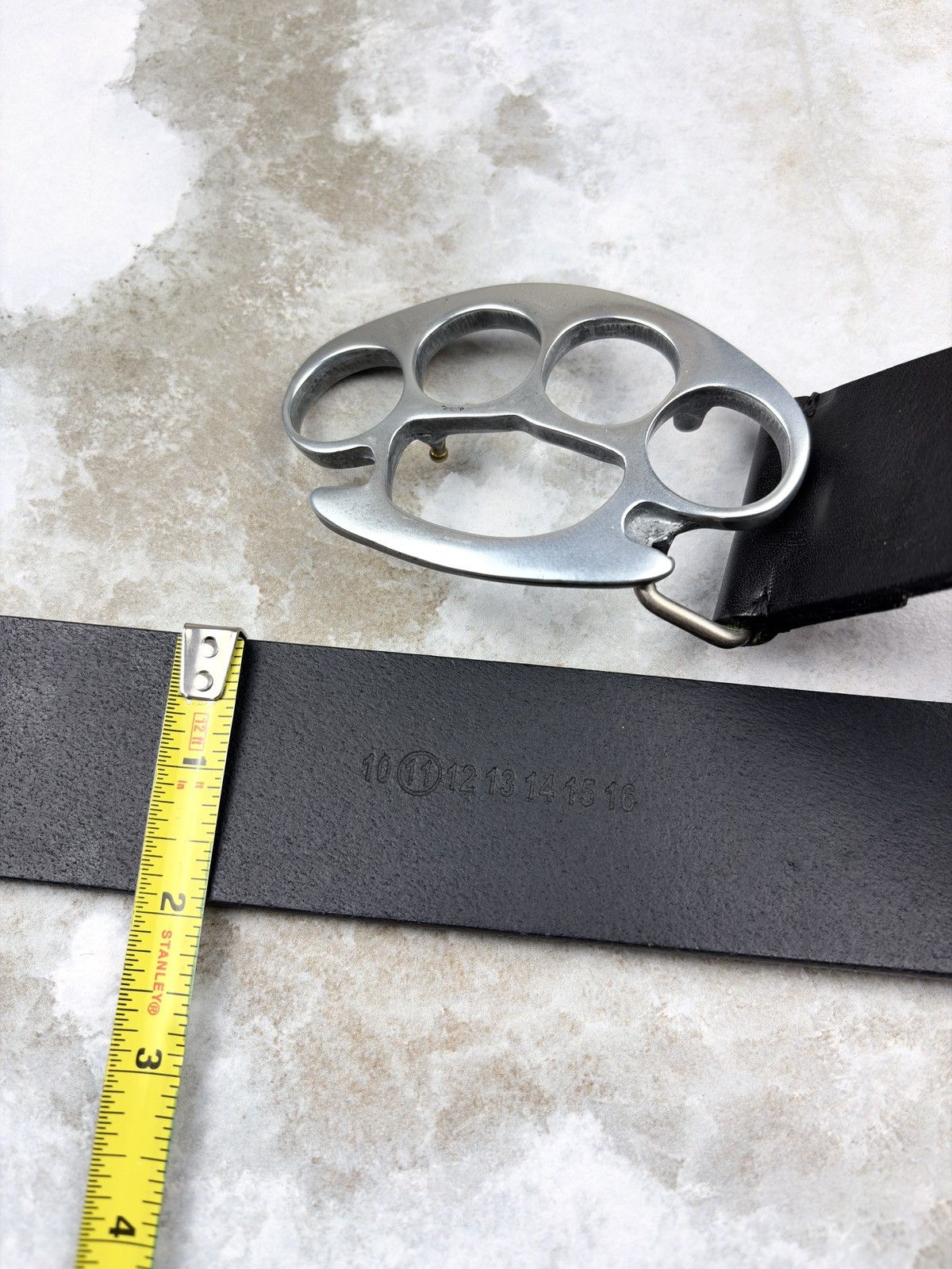 Maison Margiela AW07 Maison Margiela Brass Knuckle Duster Leather Belt Size ONE SIZE - 8 Thumbnail
