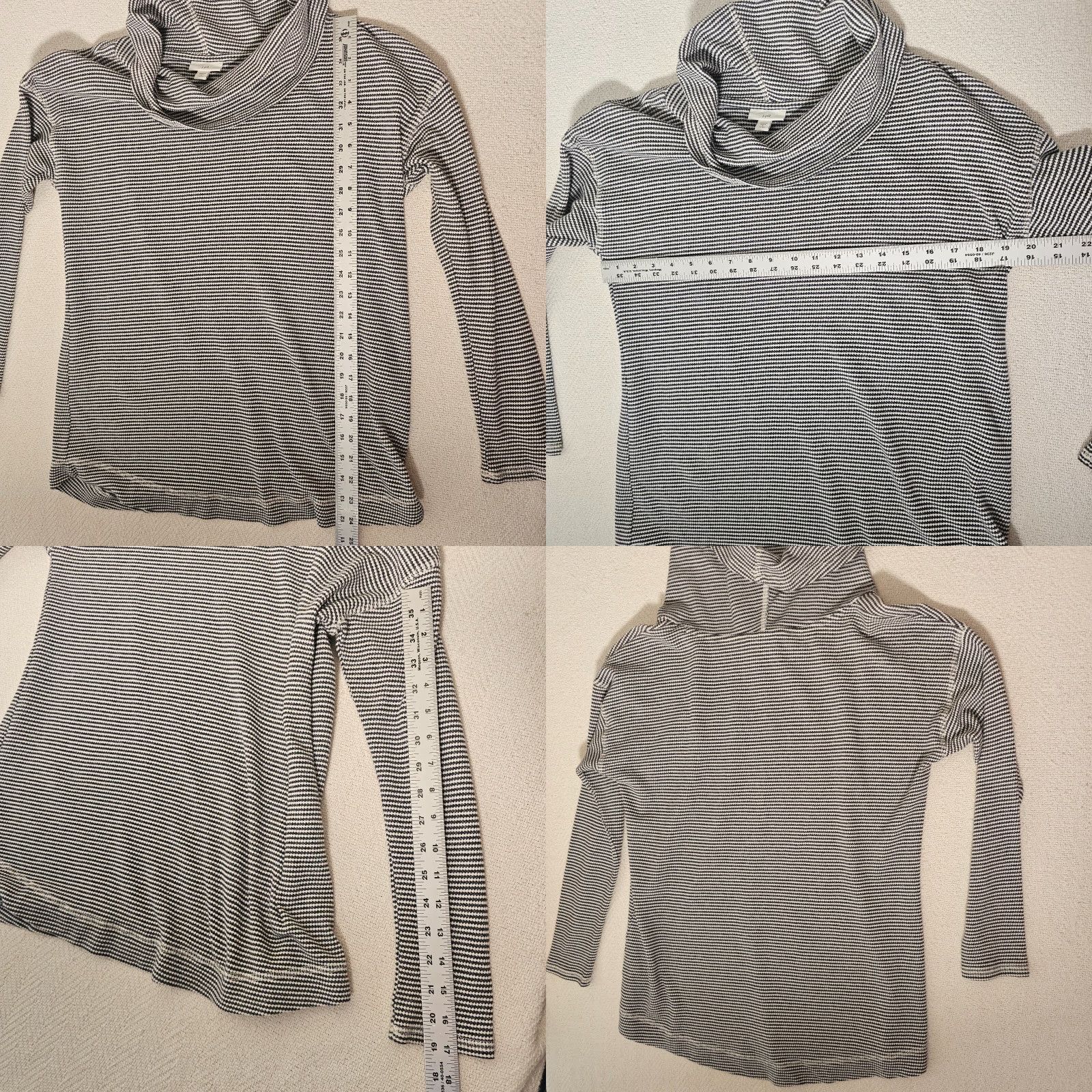 J. Jill J Jill Sweater Women's M Gray Knit Turtleneck Long Sleeve Lightweight Cotton Size M / US 6-8 / IT 42-44 - 8 Thumbnail