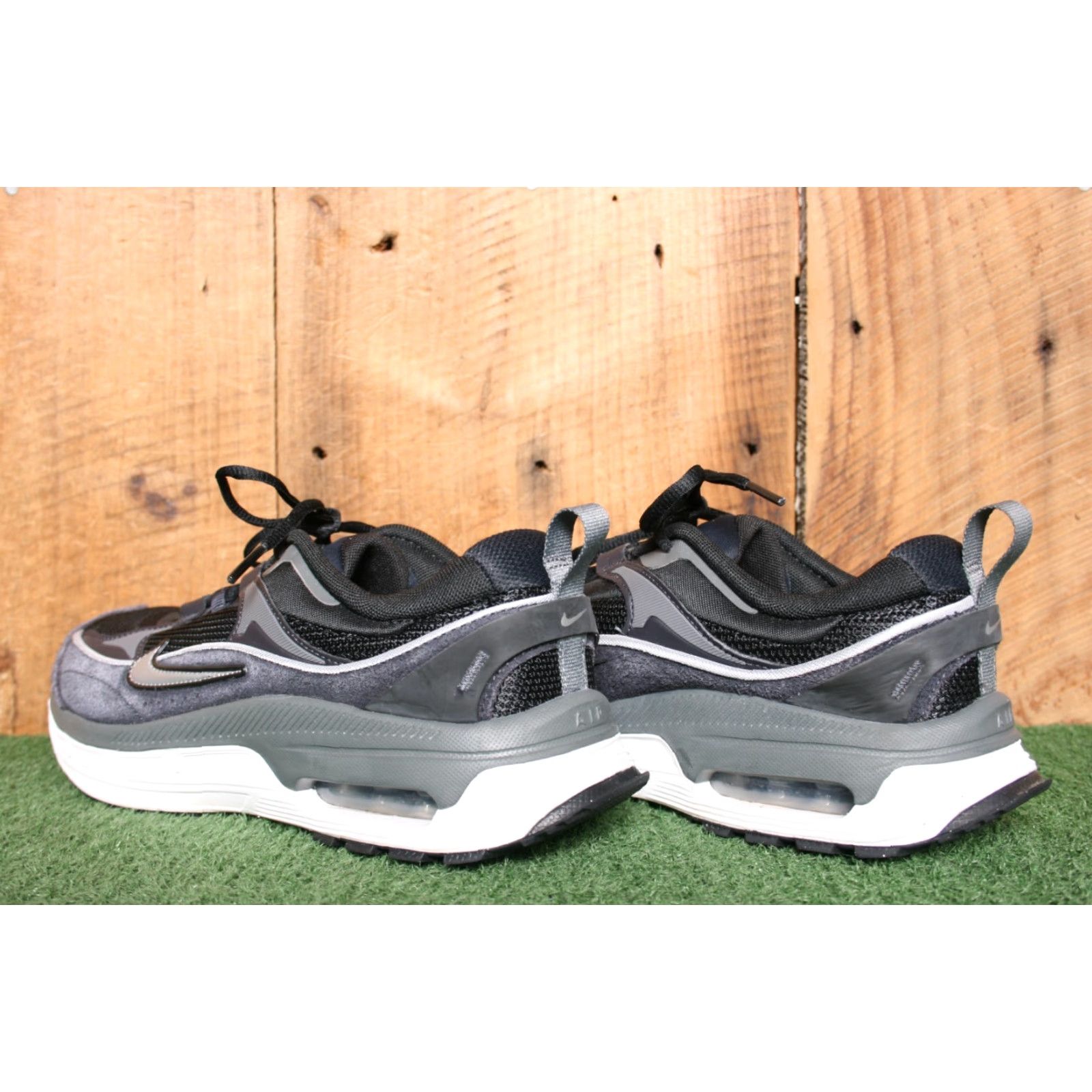 Nike VINTAGE Nike Air Max Bliss Sneakers Women's Sz. 9/US 9 Black/Oil Grey/Metallic Silver Suede Synthetic Lace Up Low Top Athletic Shoes Size US 7 / IT 37 - 3 Thumbnail