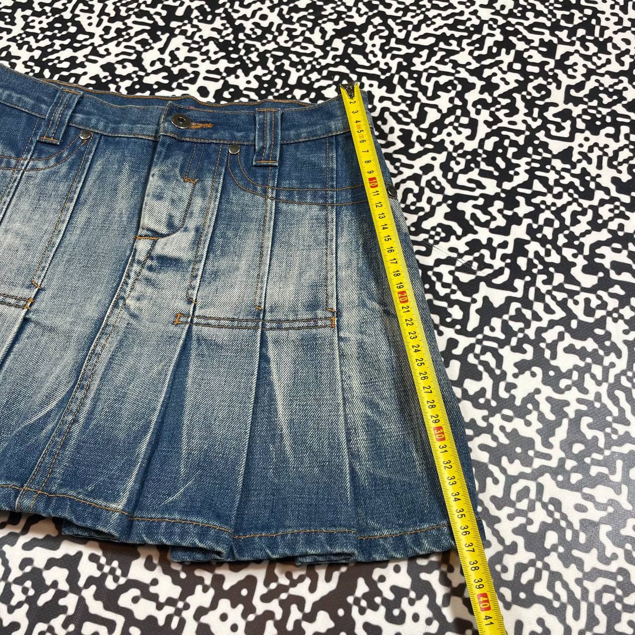 Japanese Brand Vintage Y2K Japanese Flared Retro Denim Mini Skirt 90s Style Size 27" / US 4 / IT 40 - 16 Thumbnail