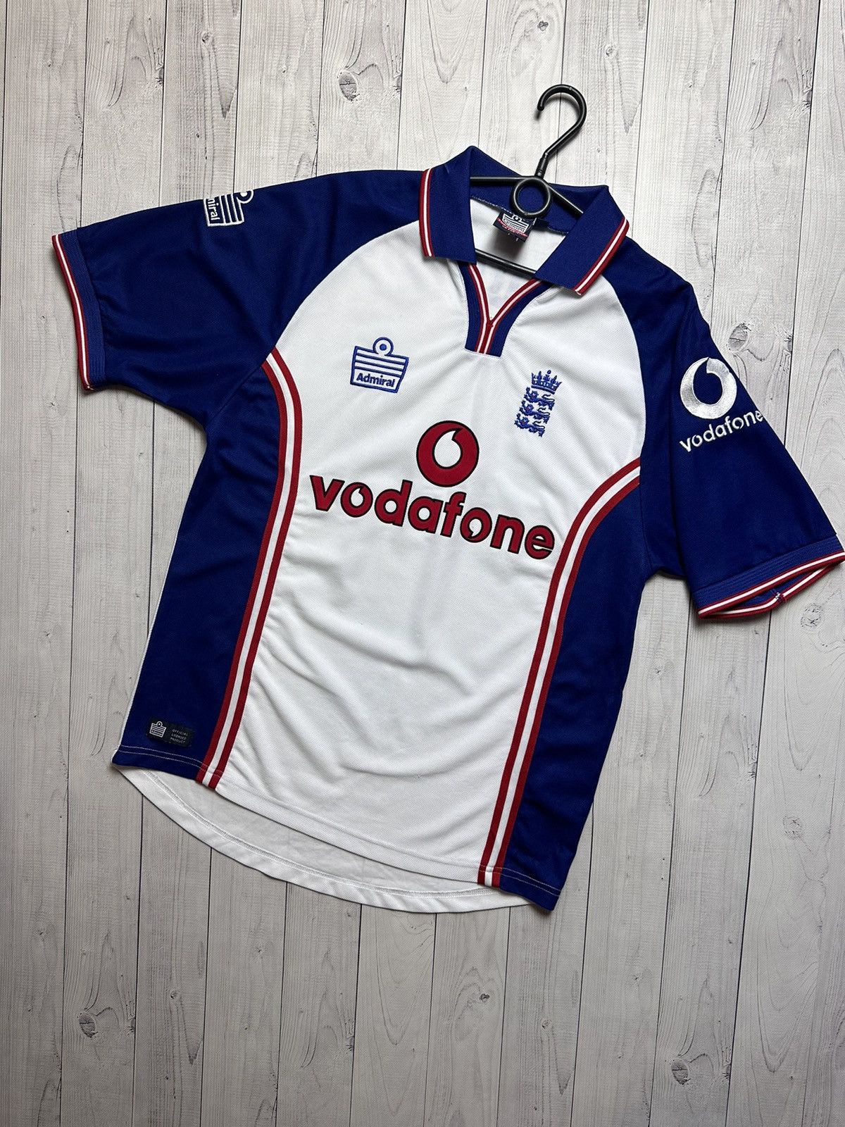 Maillot Vintage Cricket Angleterre 2004 Admiral Vodafone - Taille L, Rare, Occasion
