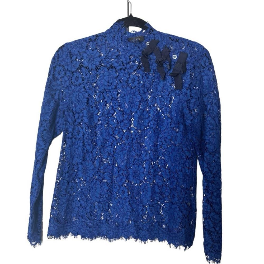 J.Crew J. Crew l Mockneck Top In Floral Lace Size 0 Size XS / US 0-2 / IT 36-38 - 2 Thumbnail
