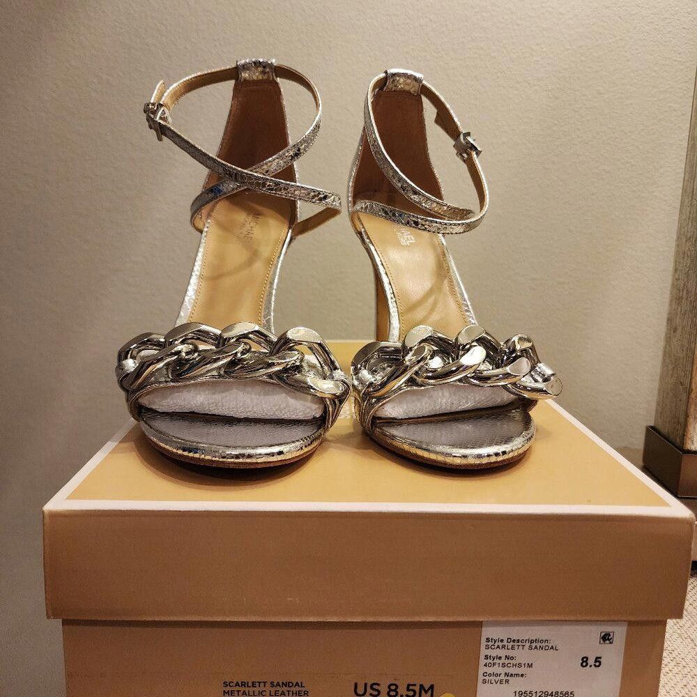 Michael Kors Michael Michael Kors Scarlett Sandal Silver Size US 8.5 / IT 38.5 - 2 Thumbnail