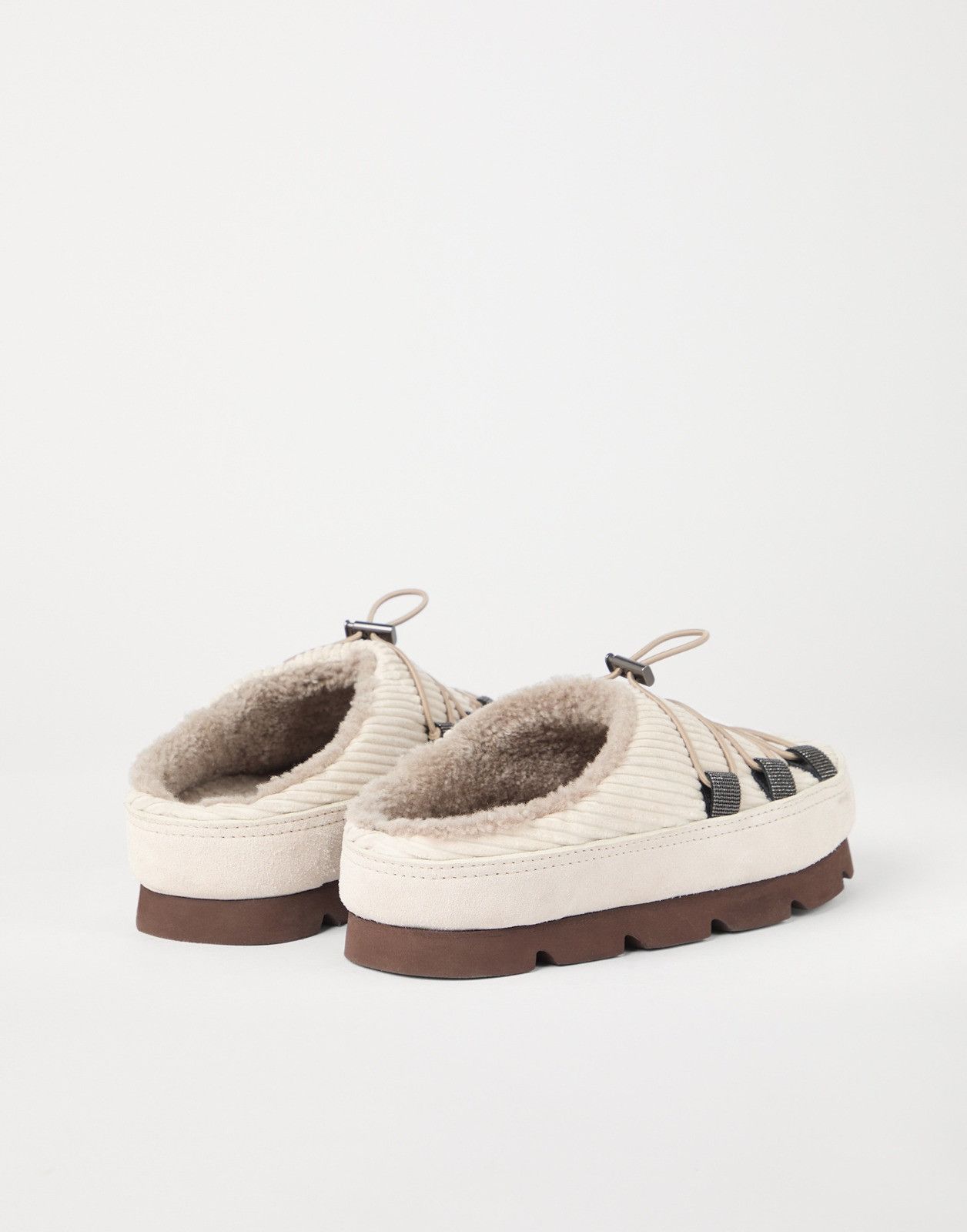 Brunello Cucinelli o1la1rc1a1025 Slippers in Ivory Size US 7 / IT 37 - 2 Thumbnail