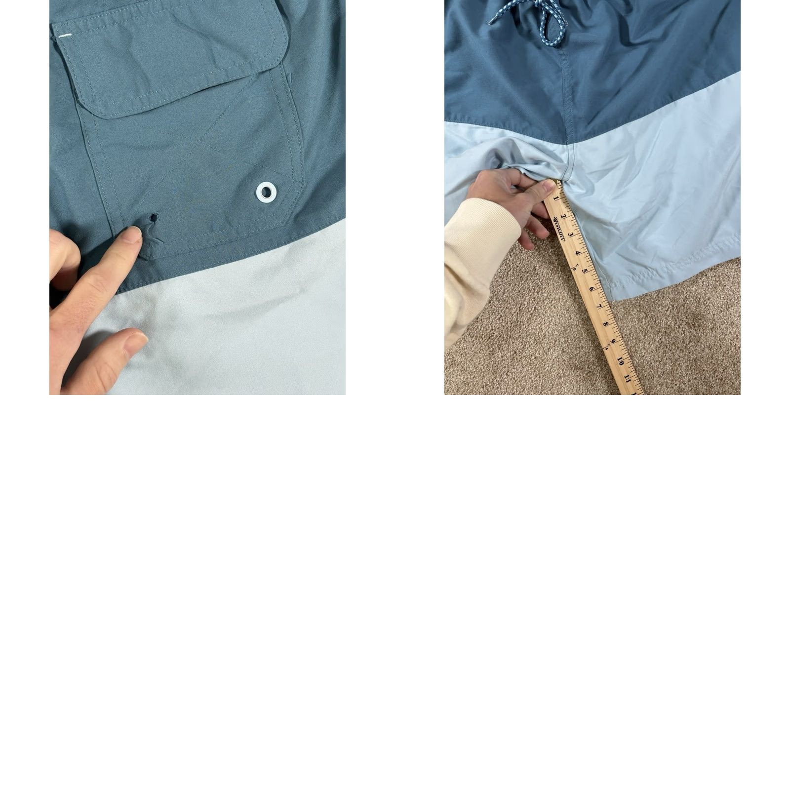 George George Men’s Swim Trunks Shorts Drawstring Pockets Blue Colorblock S Size US 29 - 8 Thumbnail