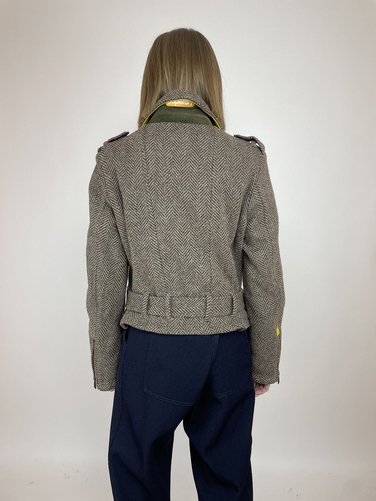 Superdry Superdry Double Black Label JAPANESE Tweed Biker Jacket Size L / US 10 / IT 46 - 5 Thumbnail