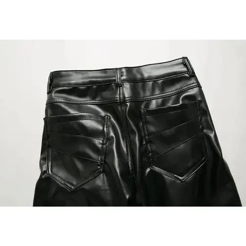 Other Black Faux Studded Leather Pants Size US 29 - 2 Thumbnail