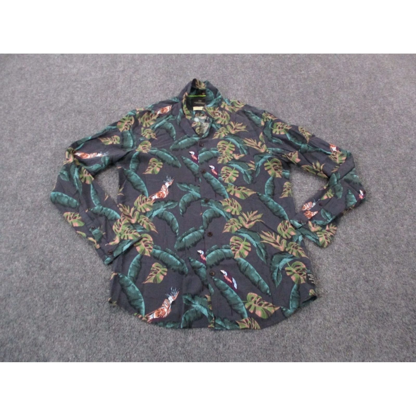 Scotch & Soda VINTAGE Scotch Soda Shirt Mens M Floral Leaf Bird Print Hawaiian Loose Beach Travelers Size US M / EU 48-50 / 2 - 2 Thumbnail