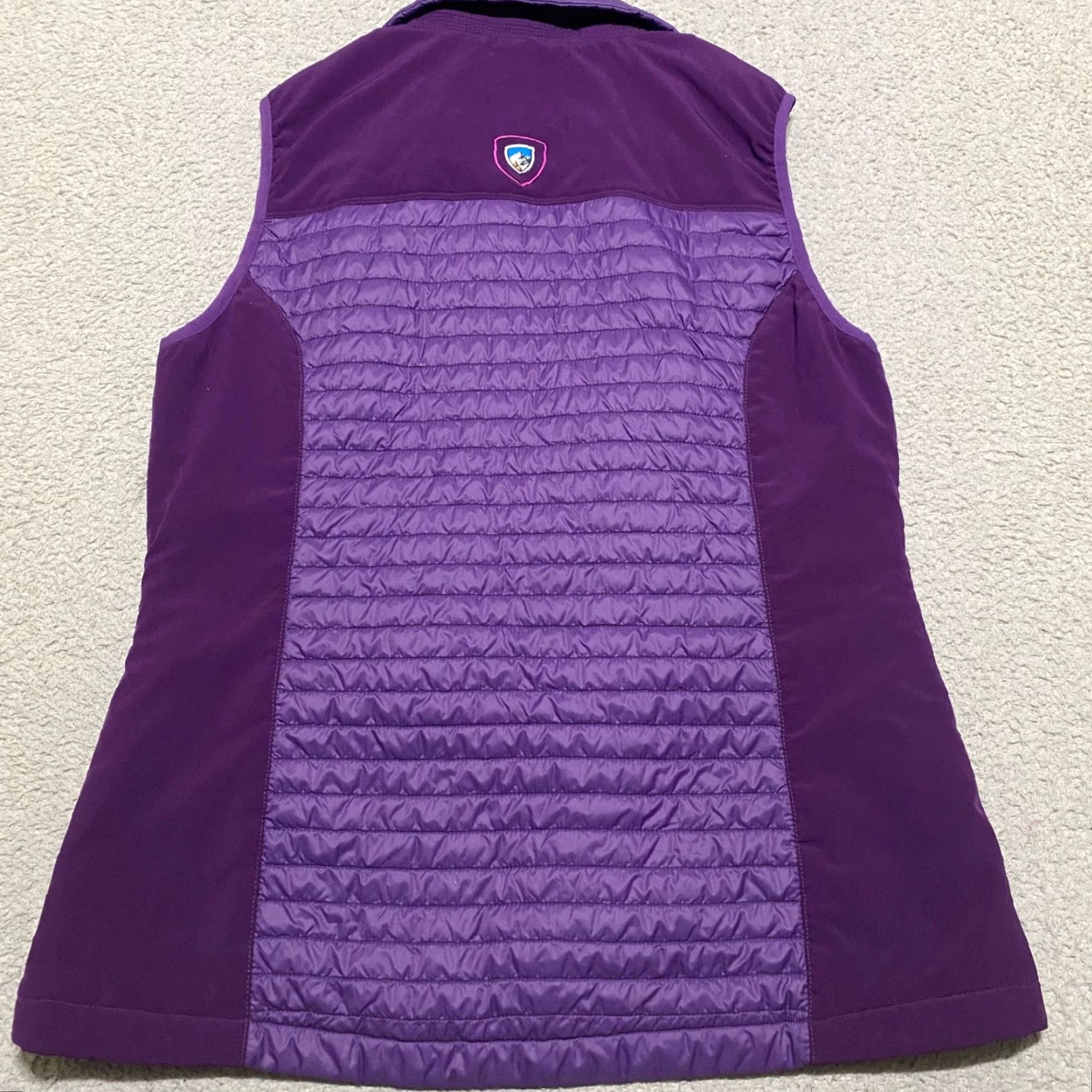 Vintage Kuhl Vest Womens Medium Purple Quilted Full Zip Pockets Bodywarmer Insulated Winter Fall Casual Mid-Length Size M / US 6-8 / IT 42-44 - 2 Thumbnail