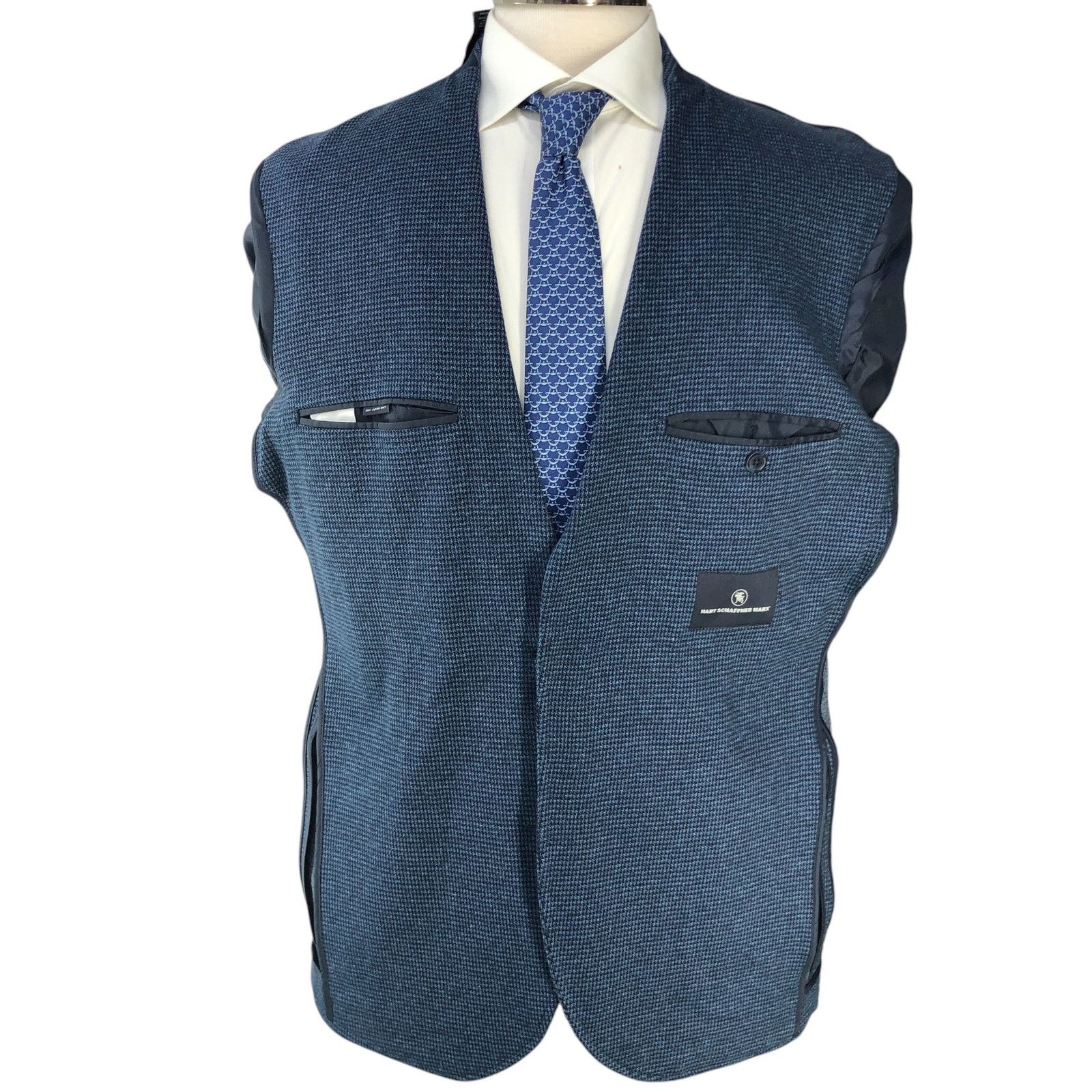 Hart Schaffner Marx Hart Schaffner Marx Sz L Sport Coat Unstructured Houndstooth Size 44R - 14 Thumbnail